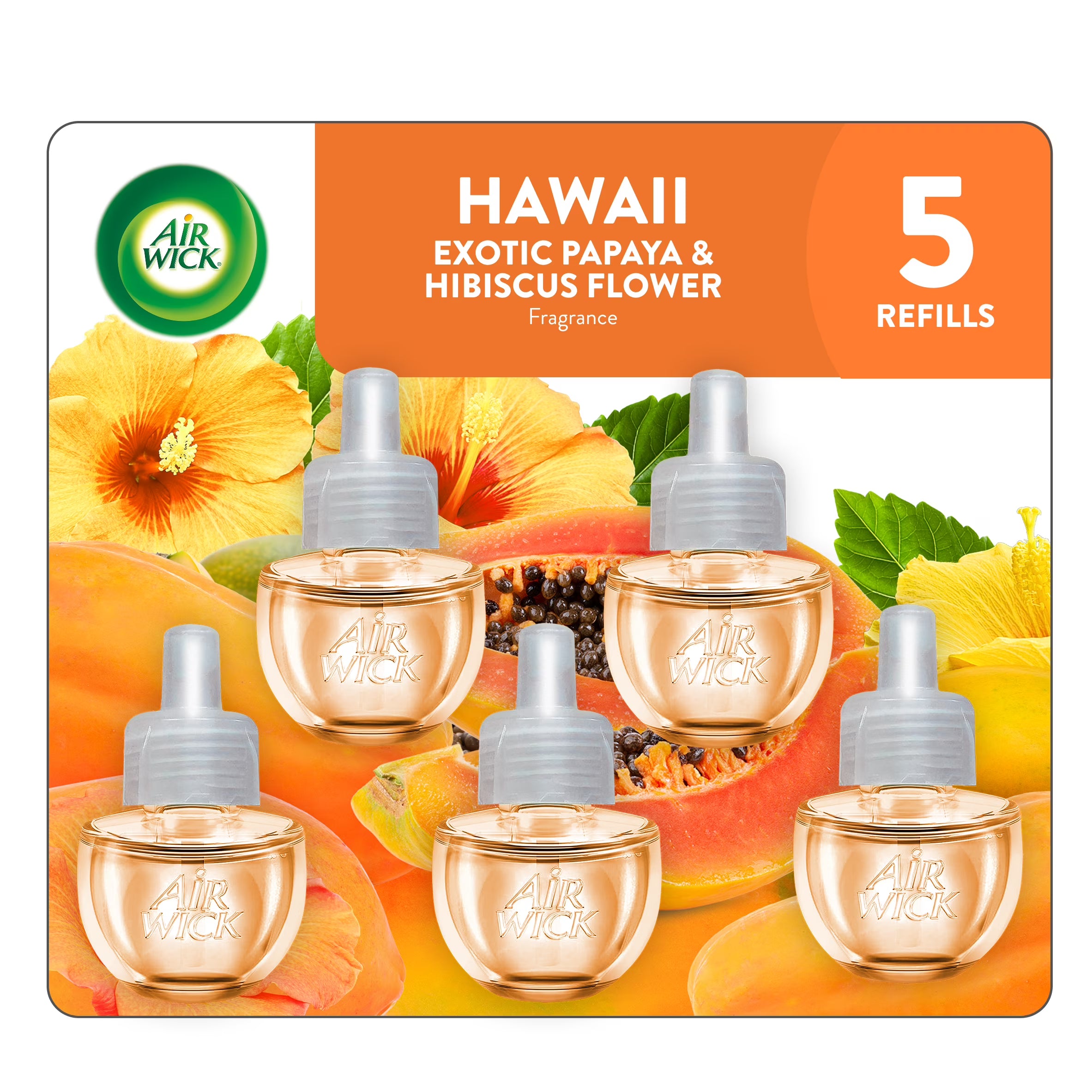 Air Wick Plug-In Scented Oil Air Freshener Warmer Refills, Hawaii Exotic Papaya