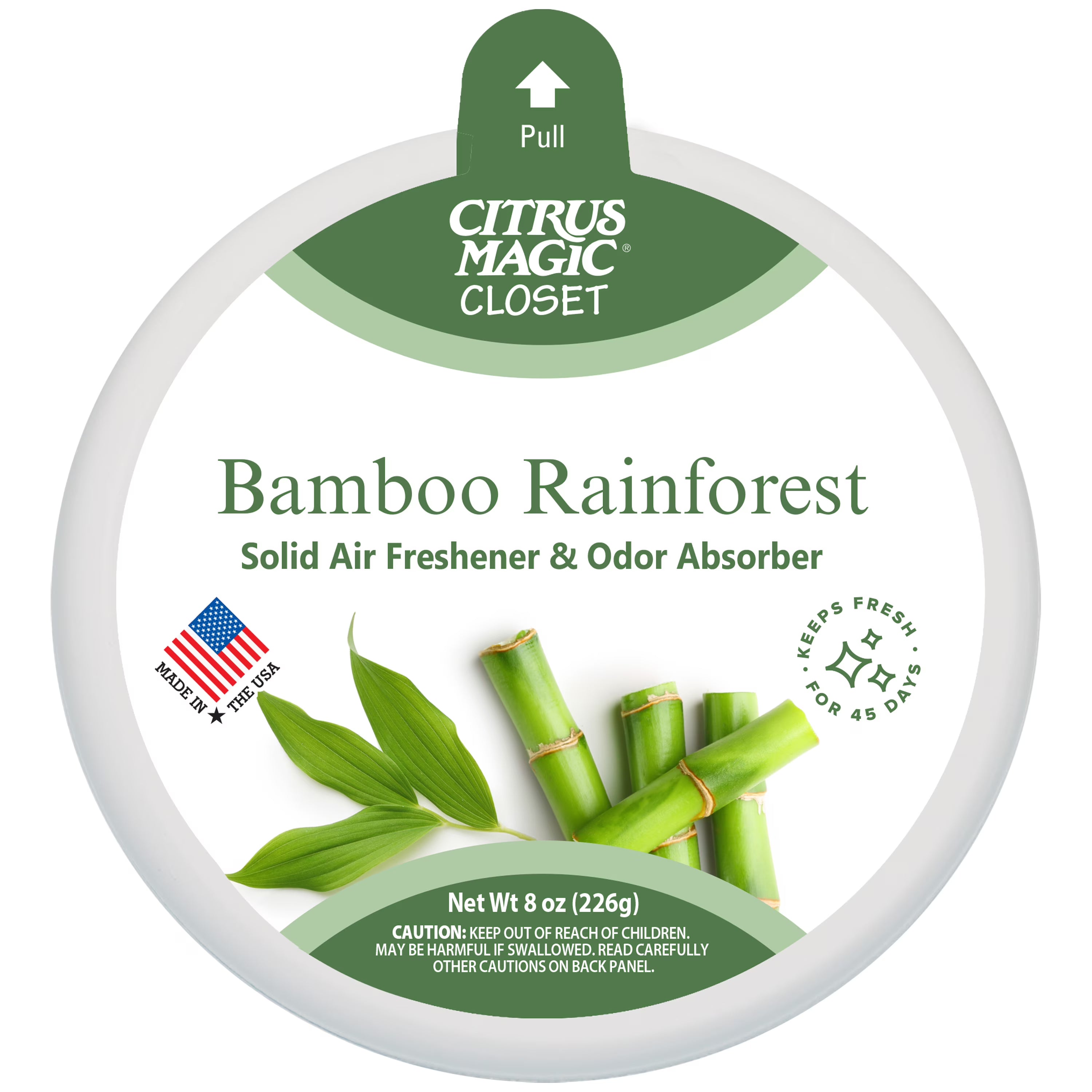 Citrus Magic For Closets Odor Absorbing Solid Air Freshener, Bamboo Rainforest,