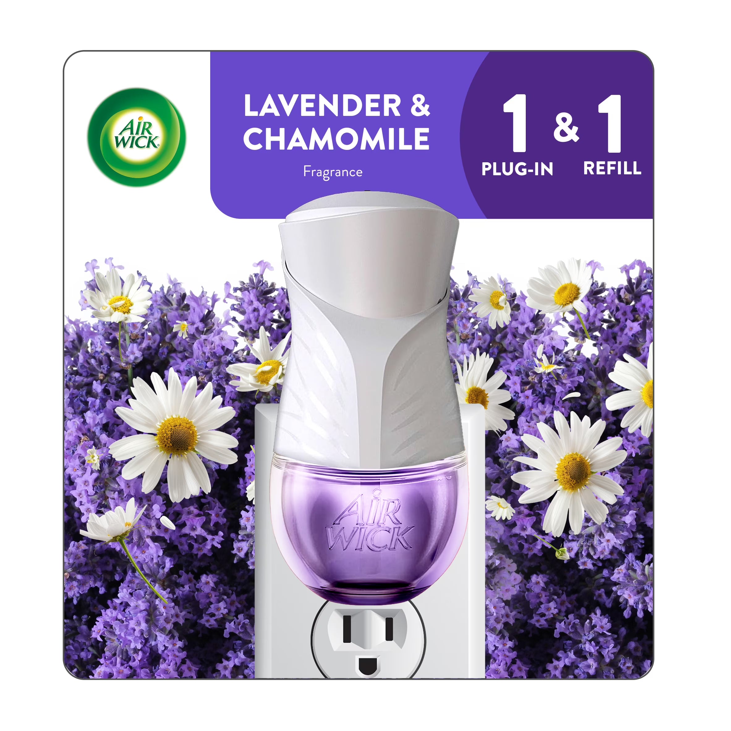 Air Wick Plug-In Scented Oil Air Freshener Warmer Starter Kit, Lavender and
