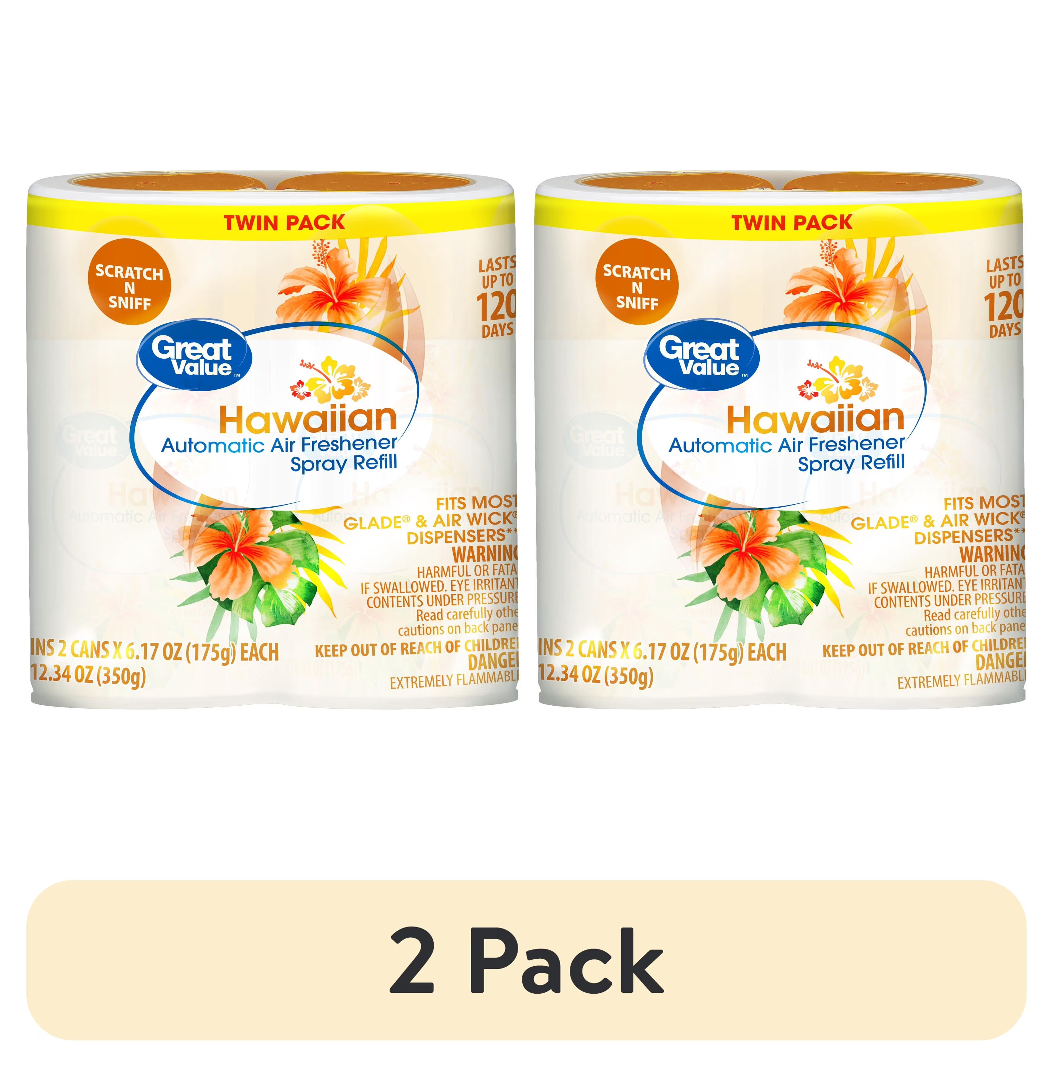 Great Value Automatic Air Freshener Spray Refill, Hawaiian, 2 Pieces - View 2