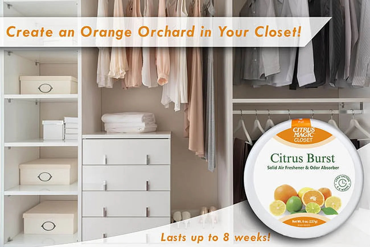 Citrus Magic For Closets Odor Absorbing Solid Air Freshener, Citrus Burst, 8 oz - View 4