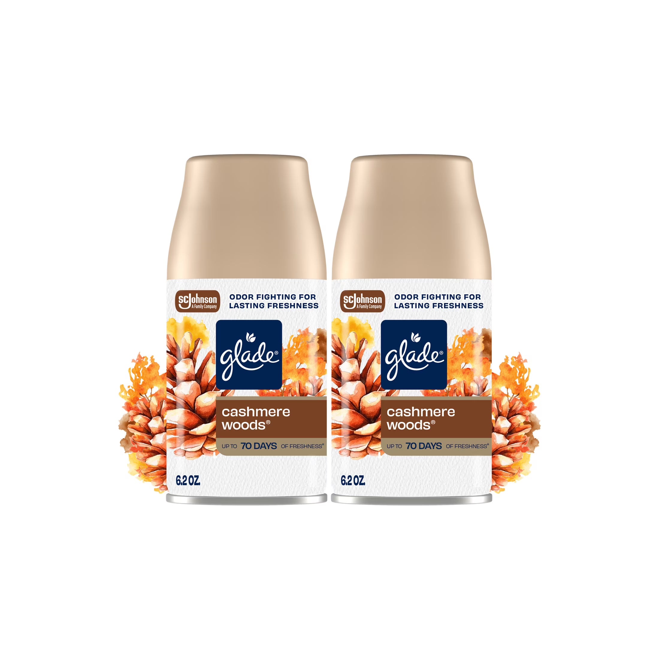 Glade Automatic Spray Refill, Air Freshener, Cashmere Woods®, 2 Refills, 2 x