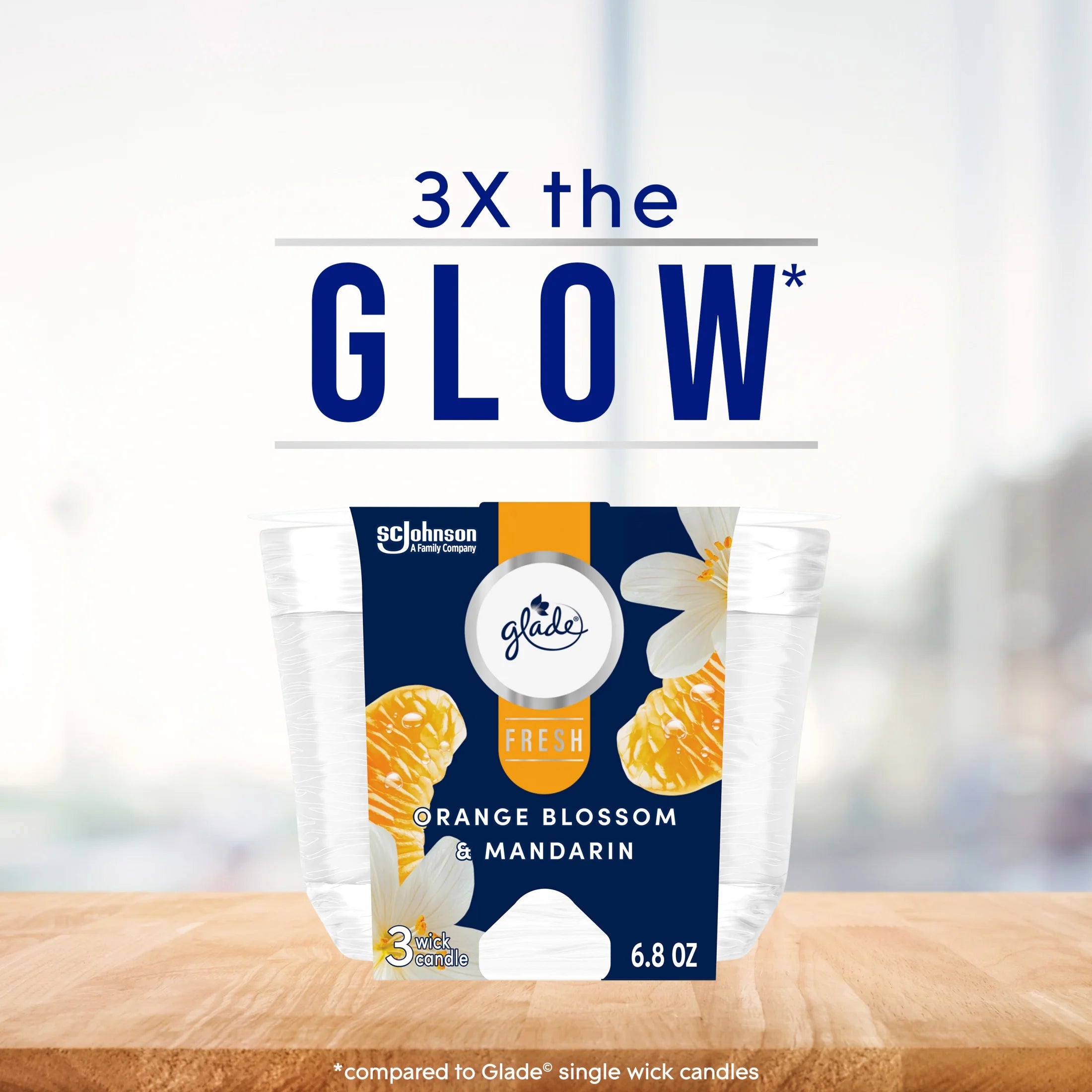 Glade Candles Orange Blossom & Mandarin Scent Fresh Collection 8.16 oz Pack of 2 - View 4