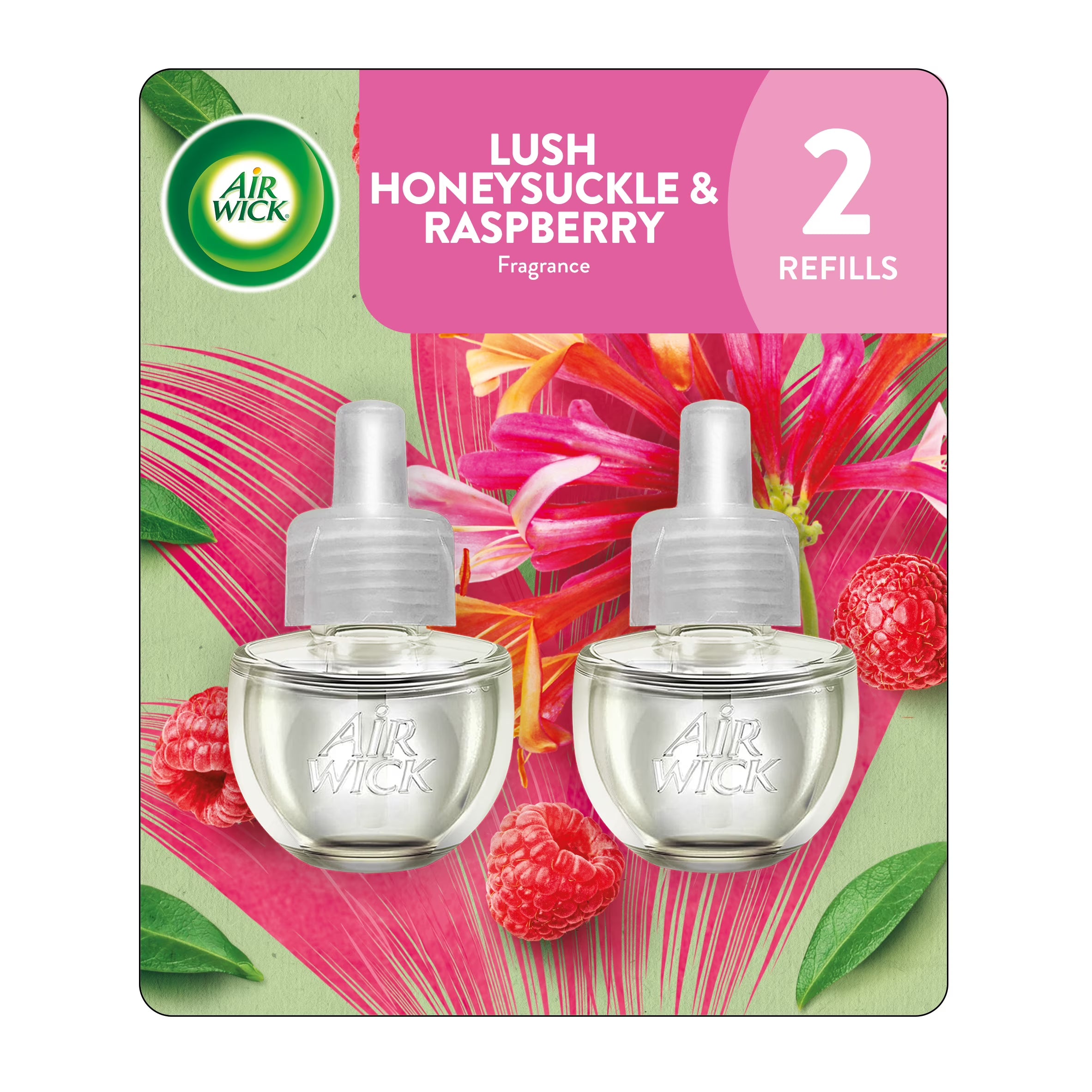 Air Wick Plug-In Air Freshener Scented Oil Refills,Honeysuckle and Raspberry, 2 - View 2