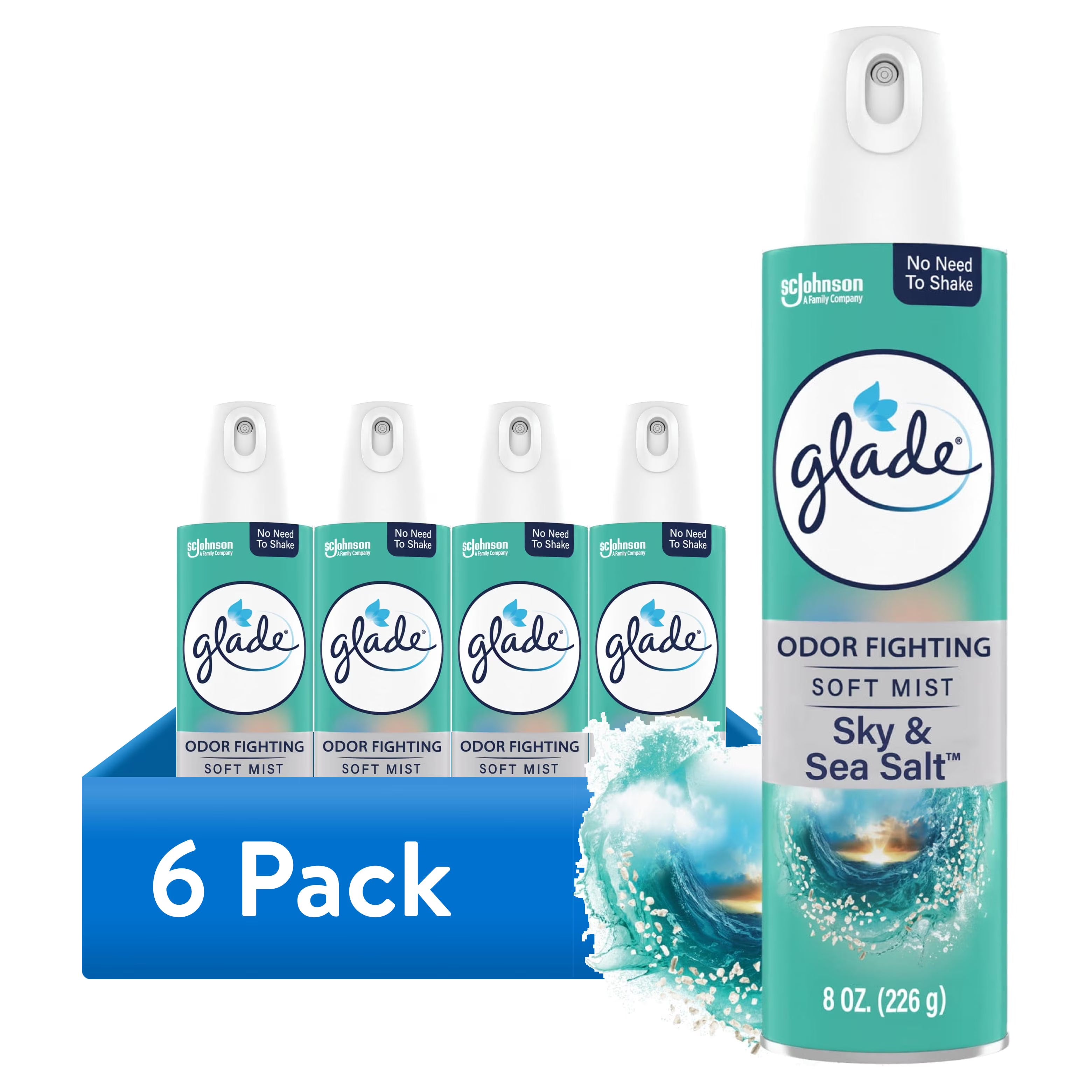 Glade Air Freshener Spray, Sky and Sea Salt scent, Infused with Essential Oils, - View 2