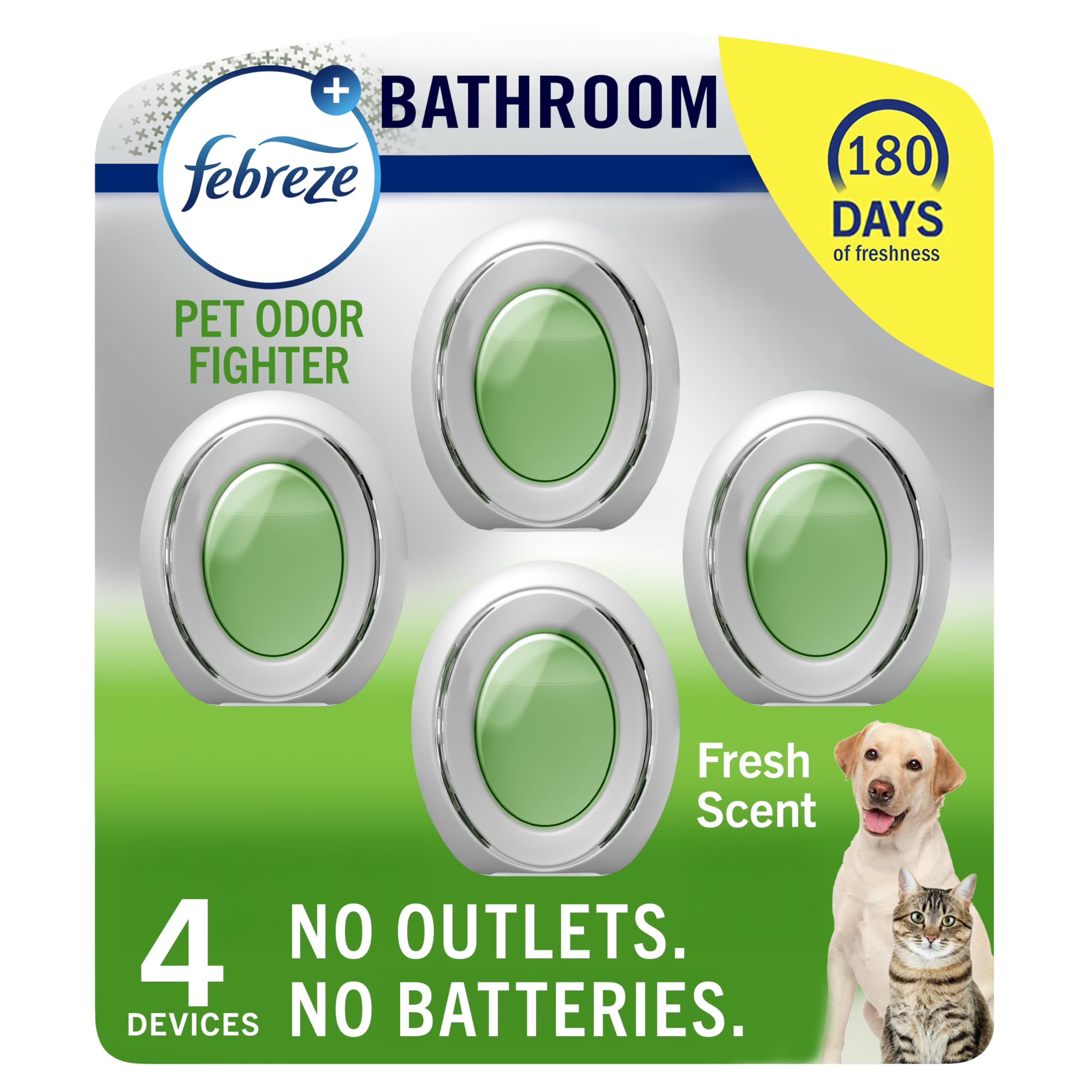 Febreze Multicolor Bathroom Air Freshener, Odor-Fighting, Plug in Alternative,