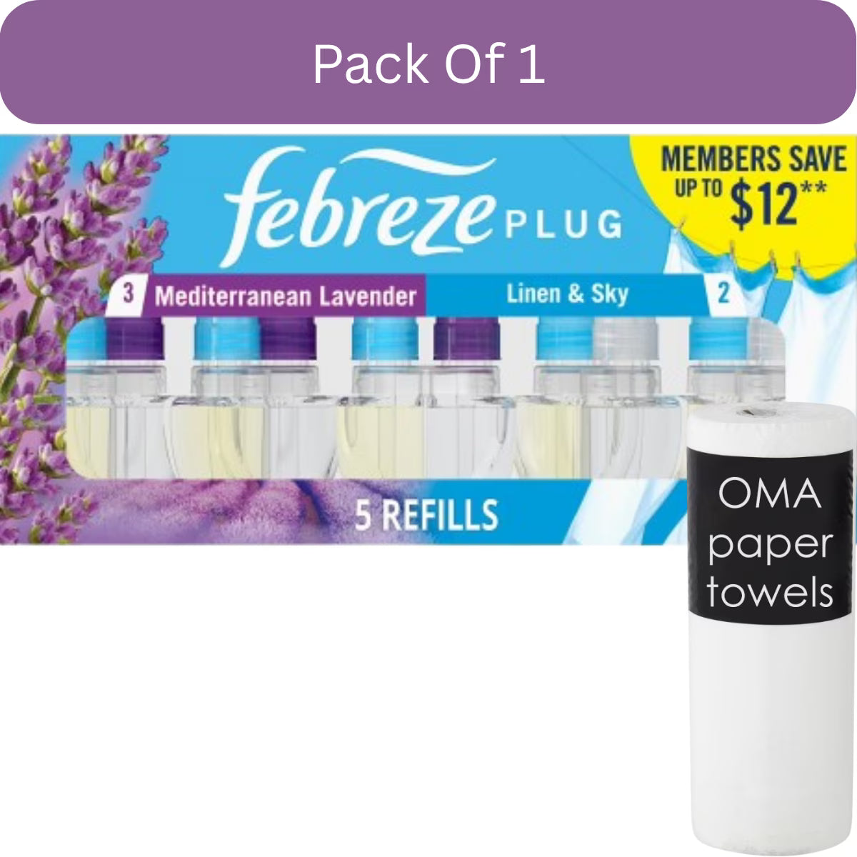 Febreze Plug Air Freshener Refills – Mediterranean Lavender + Linen & Sky