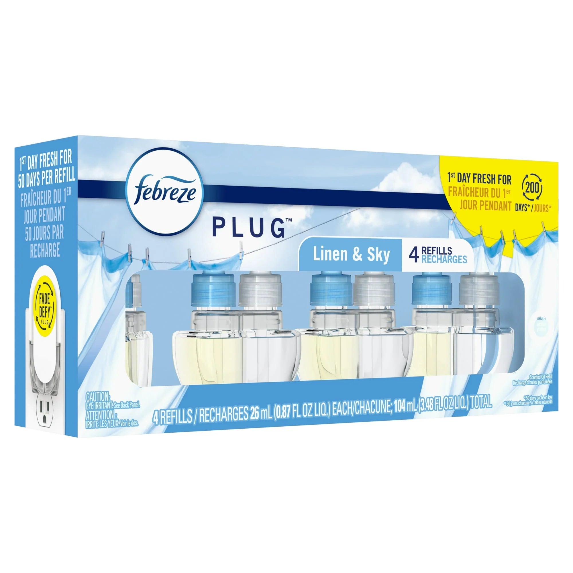 Febreze Plug In Air Freshener, Odor-Fighting Scented Oil Refill, Linen & Sky, 4 - View 4