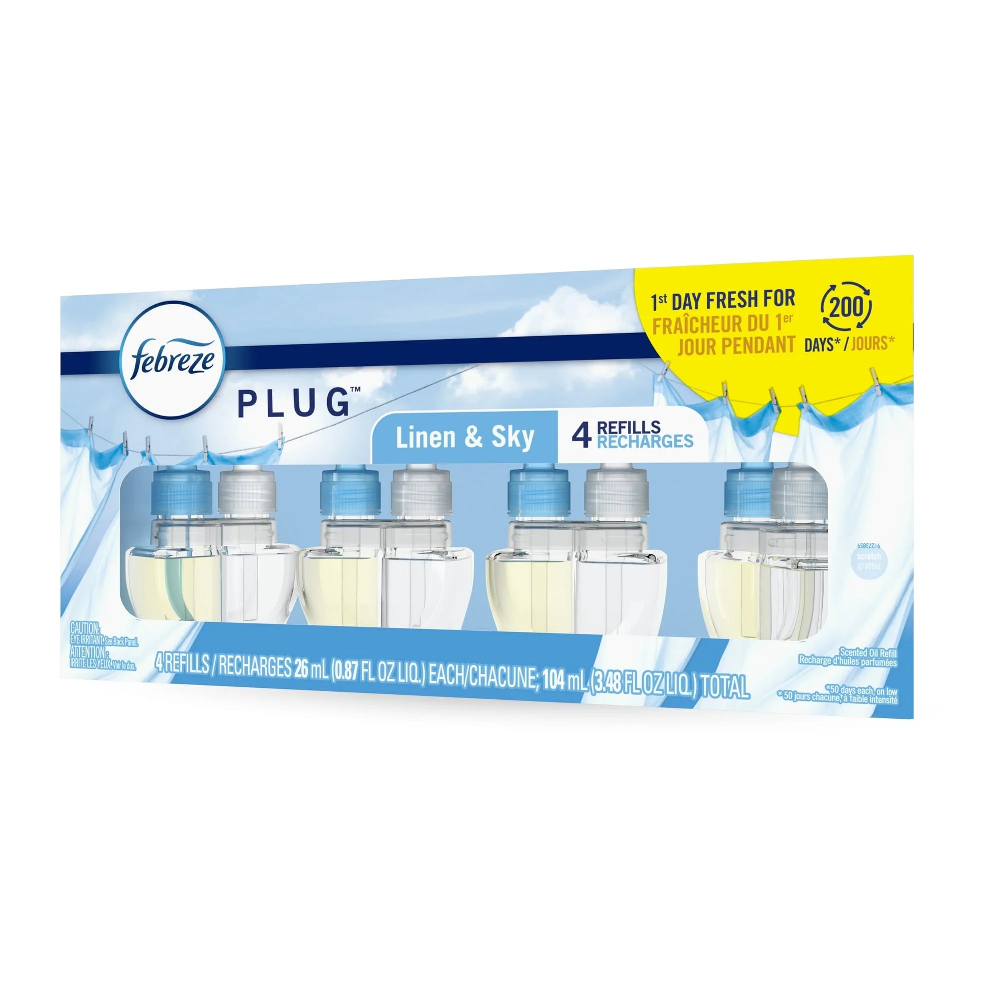 Febreze Plug In Air Freshener, Odor-Fighting Scented Oil Refill, Linen & Sky, 4 - View 6