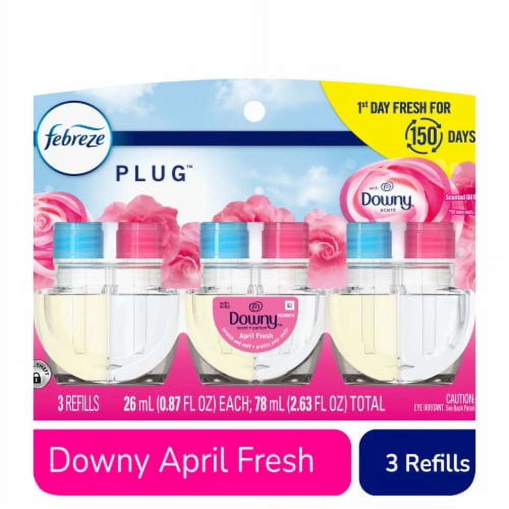 Febreze Downy April Fresh Odor-Eliminating Fade Defy PLUG Air Freshener Oil