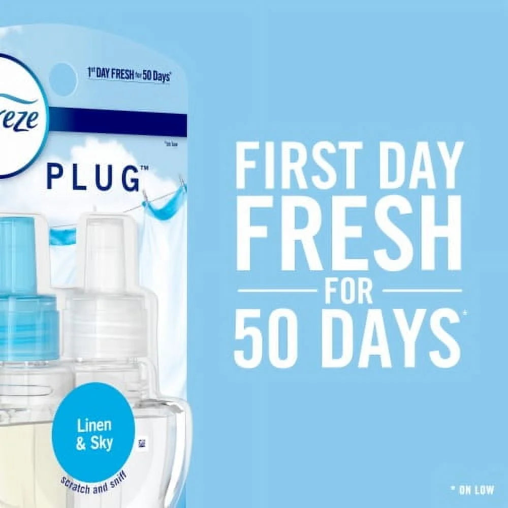 2X - Febreze Odor-Fighting Fade Defy PLUG Air Freshener Downy Calm Oil Refills - View 2
