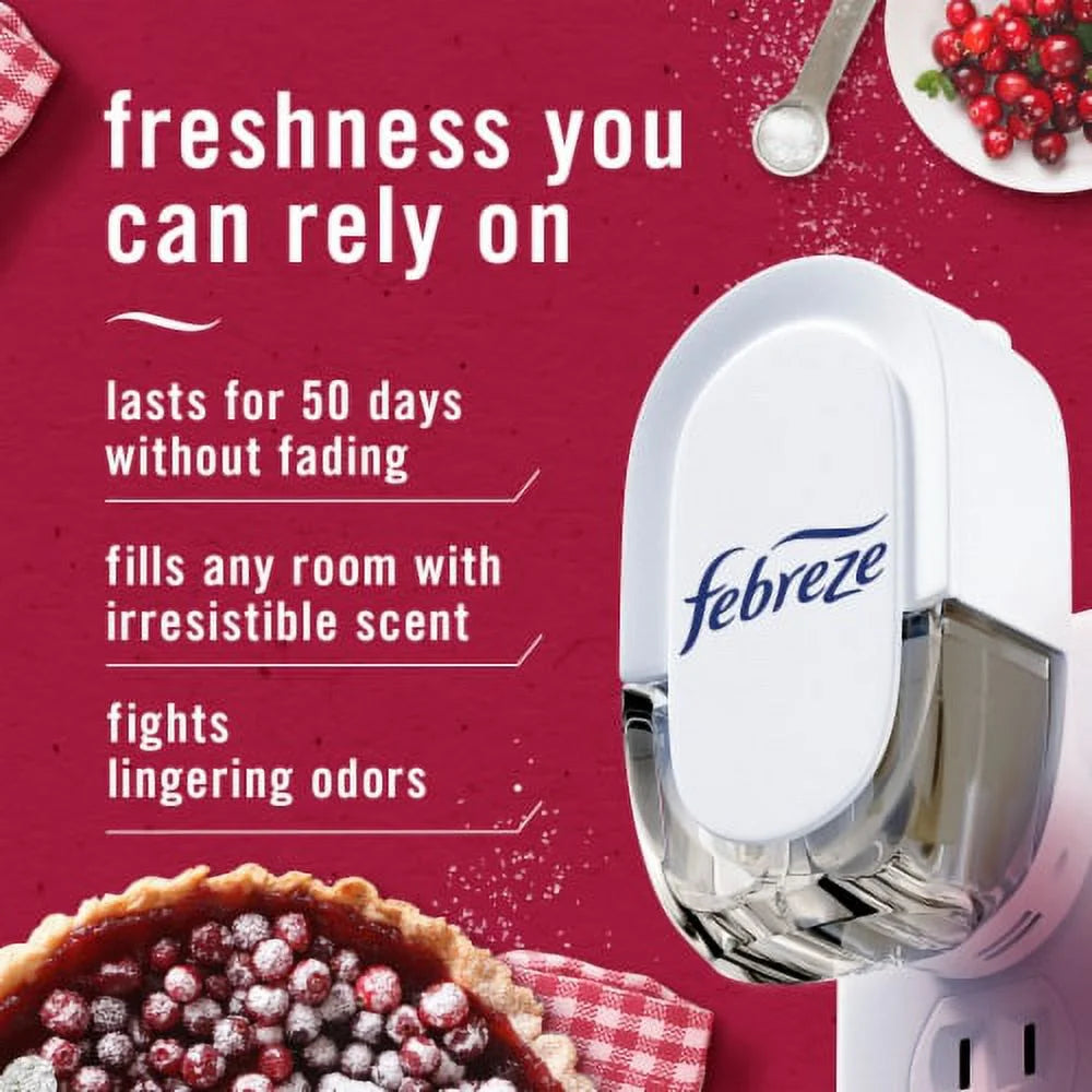 2X - Febreze Odor-Fighting Fade Defy PLUG Air Freshener Cranberry Tart Oil - View 2