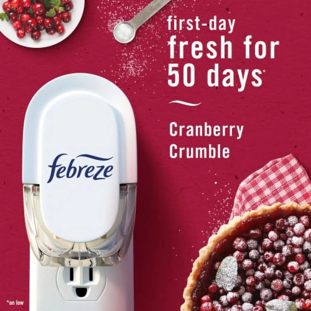 2X - Febreze Odor-Fighting Fade Defy PLUG Air Freshener Cranberry Tart Oil - View 3
