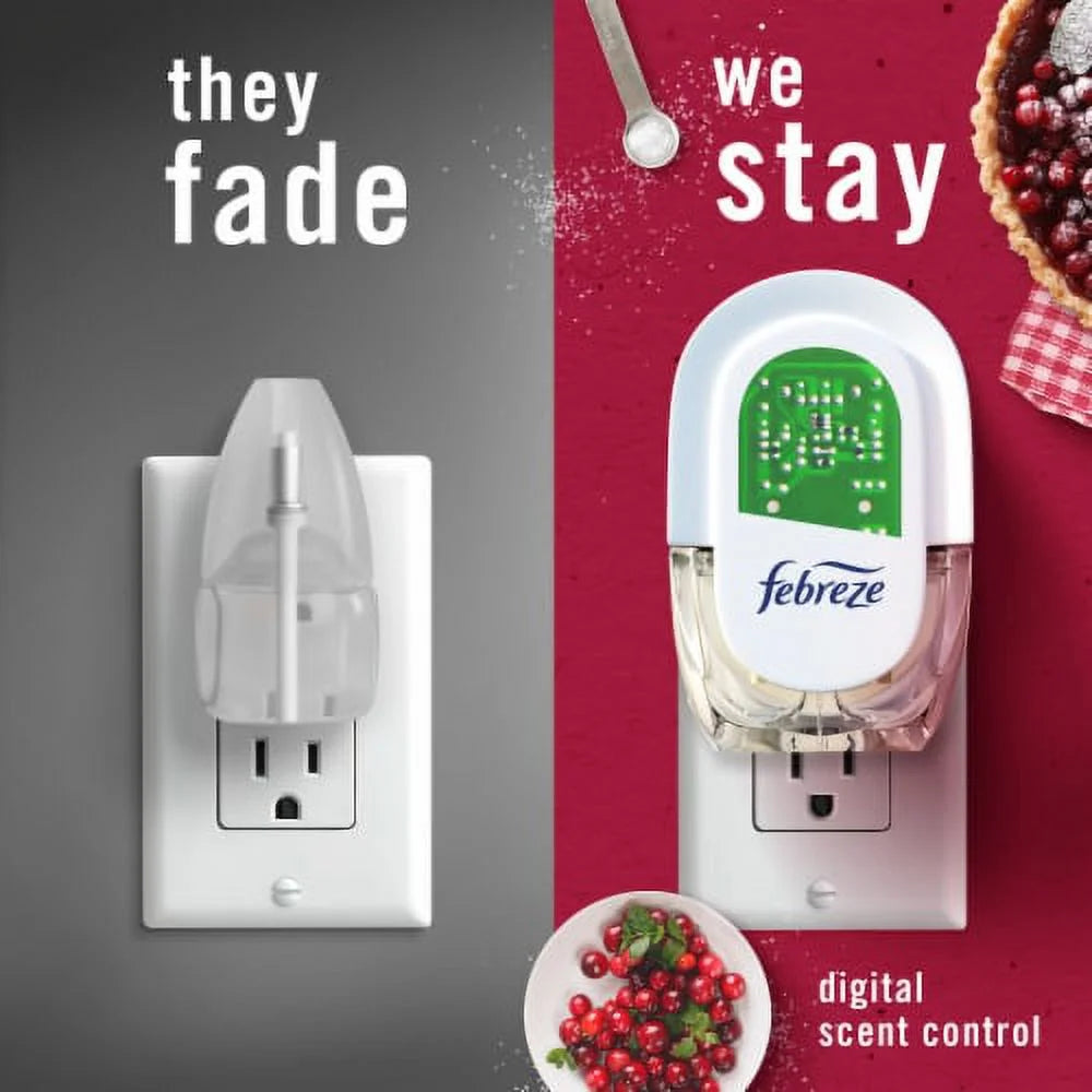 2X - Febreze Odor-Fighting Fade Defy PLUG Air Freshener Cranberry Tart Oil - View 4
