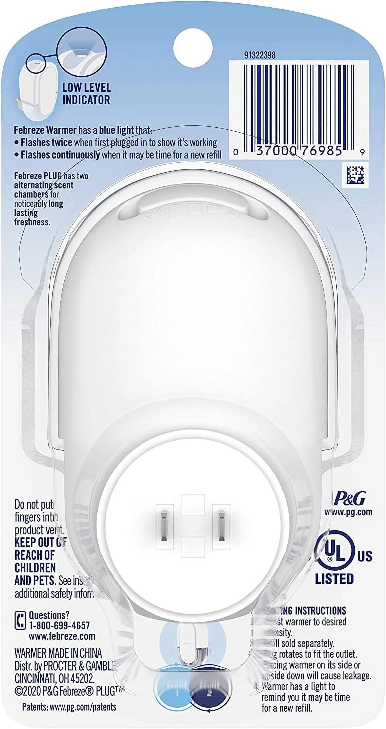 Febreze Plug In Air Freshener Fade Defy Plugs, Scented Oil Warmer, 4 Pack - View 2
