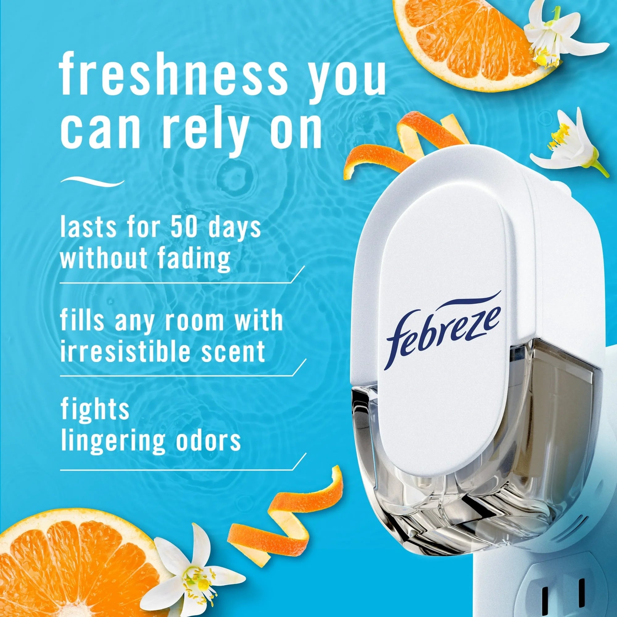 Febreze Plug In Air Freshener, Odor-Fighting Scented Oil Refill, Refresh & - View 3