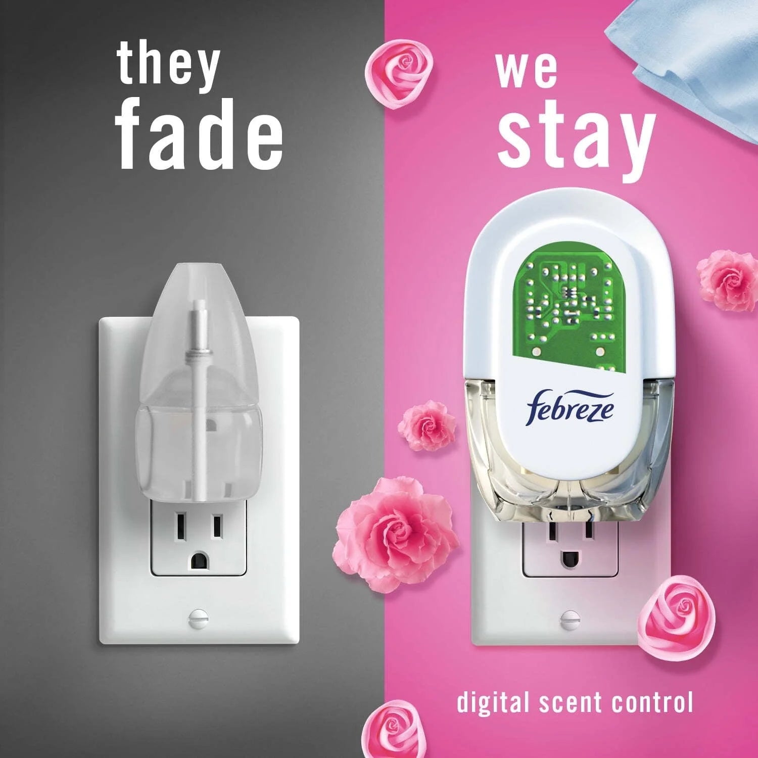 Febreze Plug In Air Freshener, Odor-Fighting Scented Oil Refill, Downy April - View 5