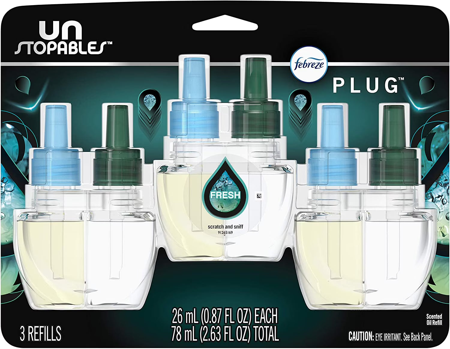 Febreze Plug in Air Fresheners, Unstopables Fresh, Odor Eliminator, Scented Oil