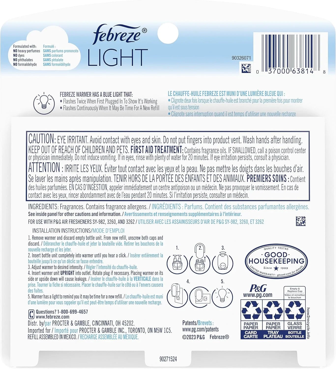 Febreze LIGHT Fade Defy PLUG Air Freshener, Bamboo, (2) .87 fl. oz. Oil Refill - View 2