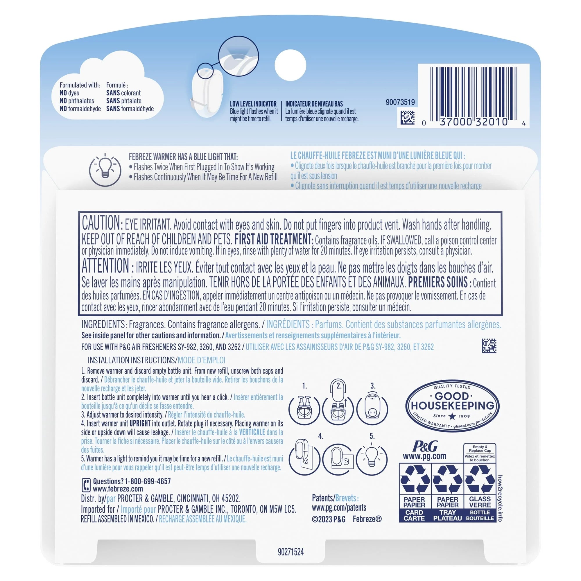 Febreze Plug In Air Freshener, Odor-Fighting Scented Oil Refill, Gain Scent, 2 - View 2