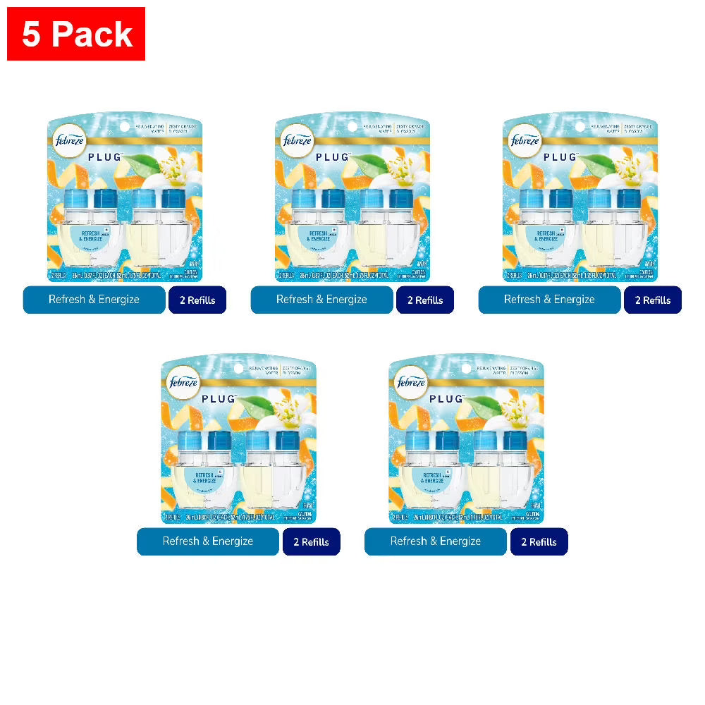 Febreze Plug In Air Freshener Odor-Fighting Scented Oil Refill Refresh &