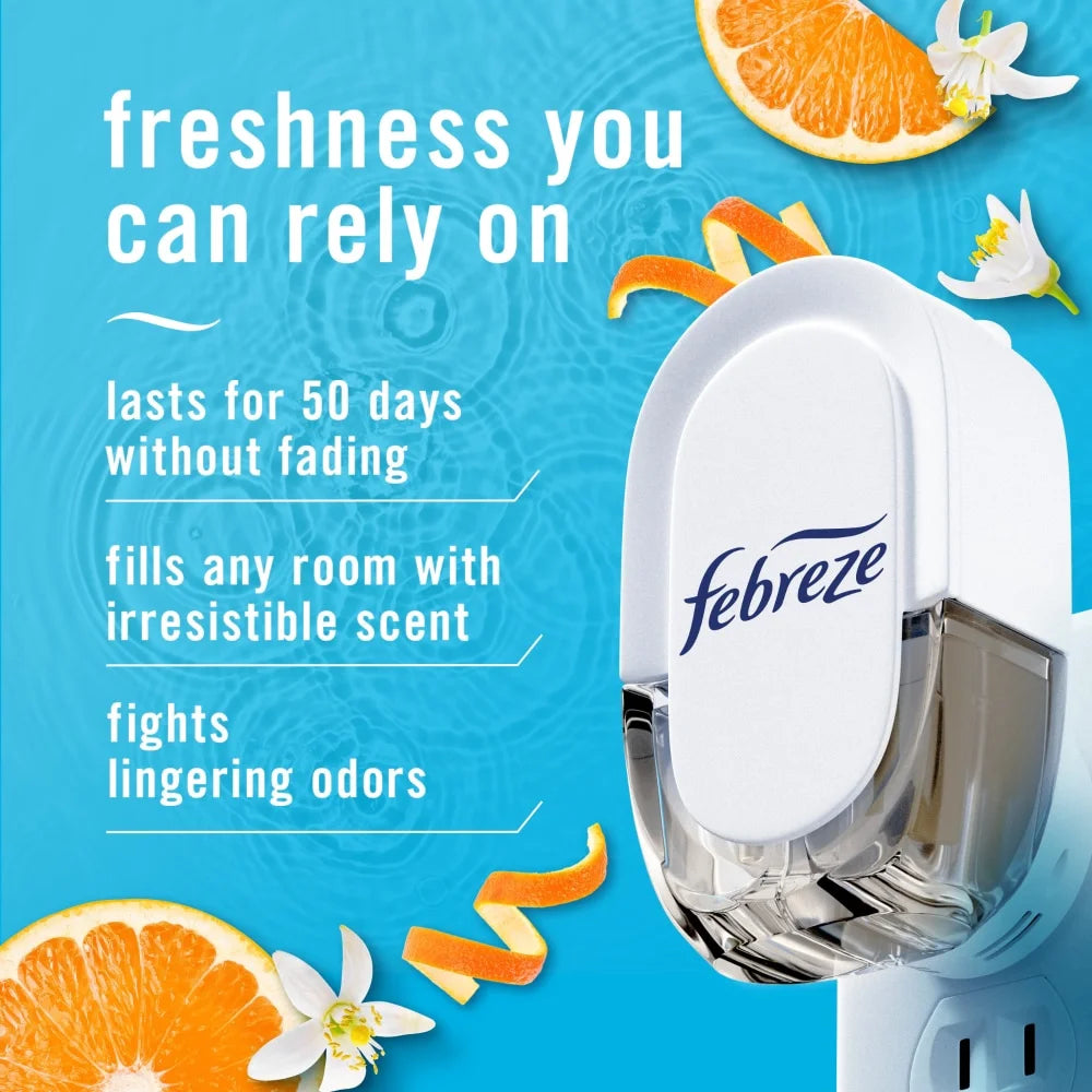 Febreze Plug In Air Freshener Odor-Fighting Scented Oil Refill Refresh & - View 4