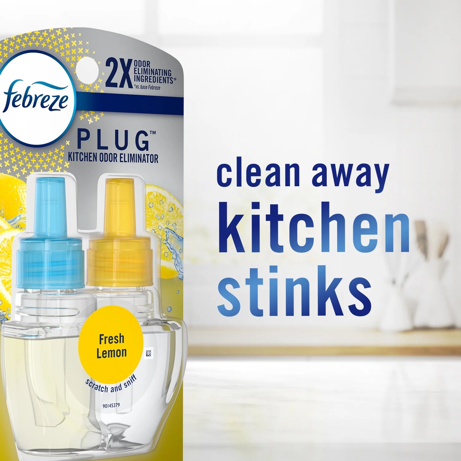 Febreze Kitchen Fade Defy Plug Air Freshener Fresh Lemon Scent - 2pk - View 3