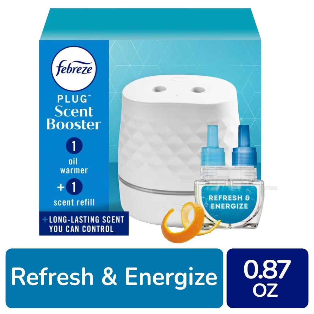 Febreze PLUG Scent Booster Refresh & Energize Starter Kit Oil Diffuser Air