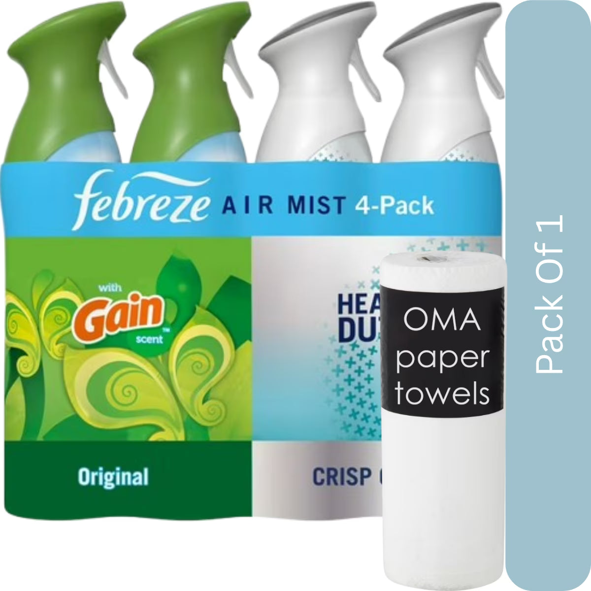Febreze Air Effects Air Freshener Spray – Gain Original + Heavy Duty (4 Count,
