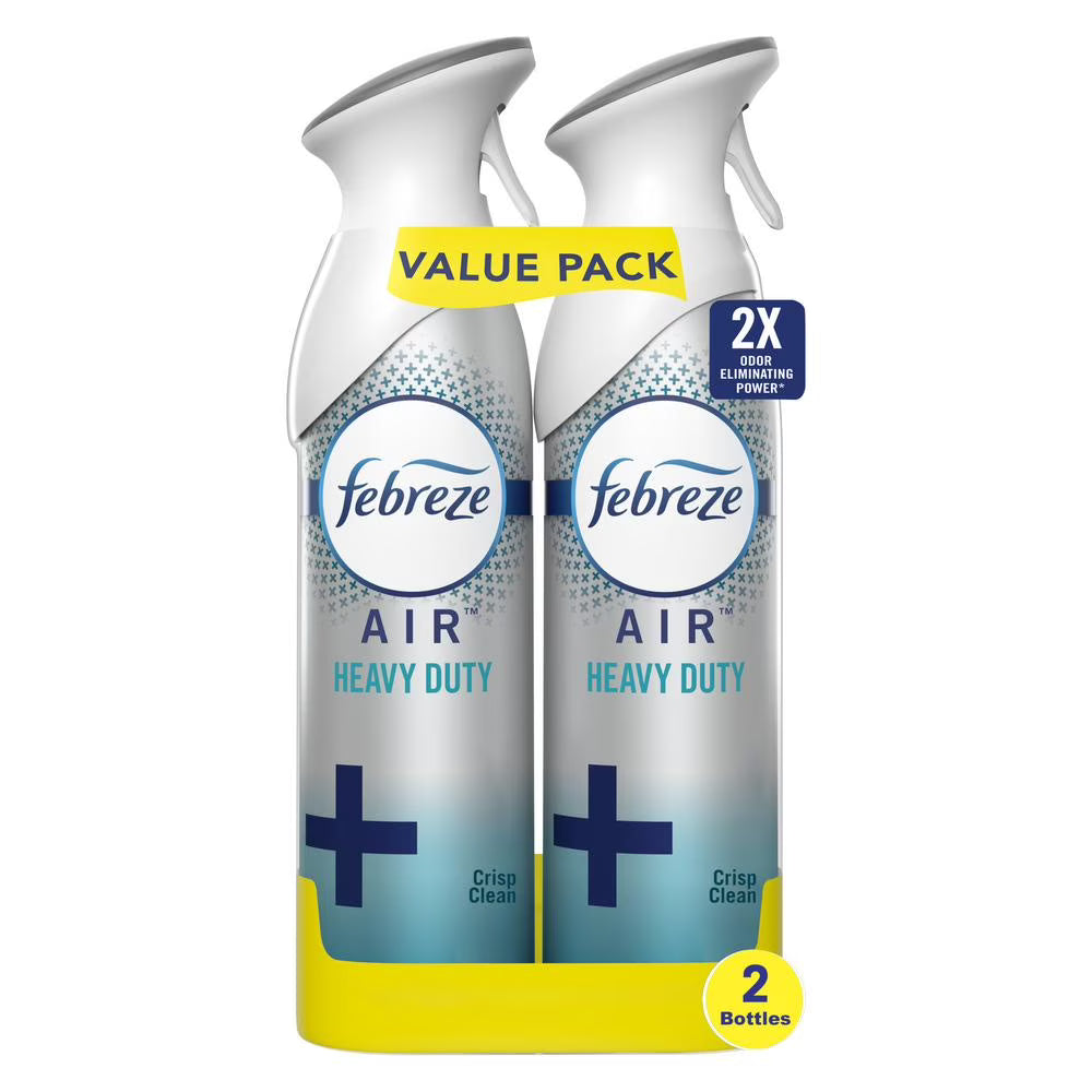 Febreze Air Heavy Duty Odor-Eliminating Spray - Crisp Clean,2 ct (Pack of 1)