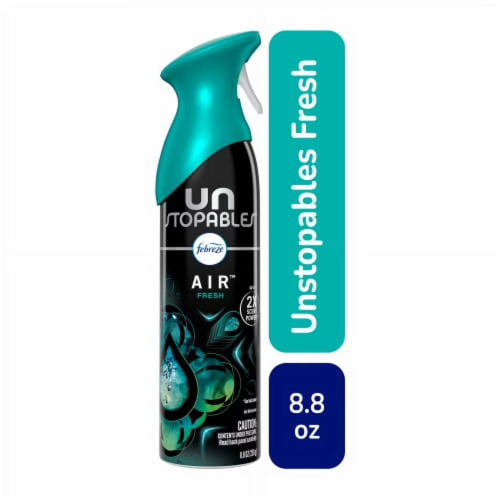 2X - Febreze Air Mist Air Freshener Spray, Aerosol Can, Unstopable Fresh Scent,
