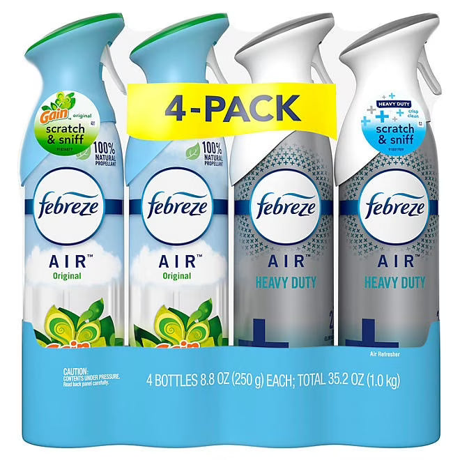 Febreze Air Effects Air Freshener Spray, Gain Original + Heavy Duty, 4 ct.,