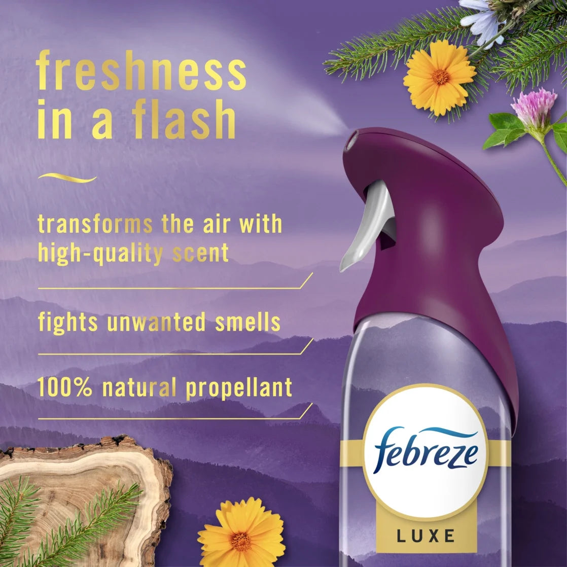 Febreze Air Freshener Spray Mountain Scent, Odor-Fighting, 8.8oz, 3 Count - View 2