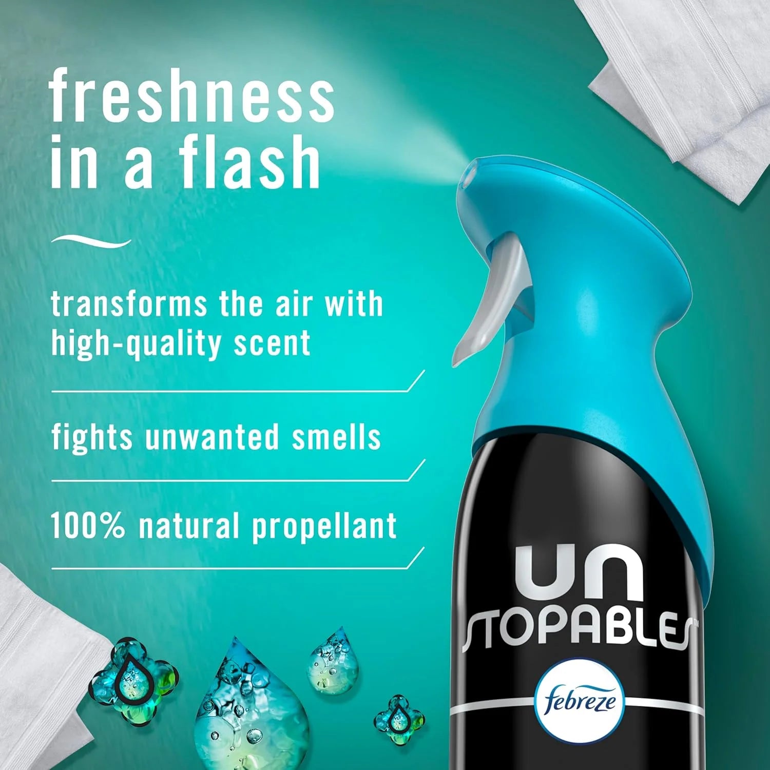 Febreze Unstopables Air Freshener Spray, Fresh Scent, Odor Eliminator for - View 2