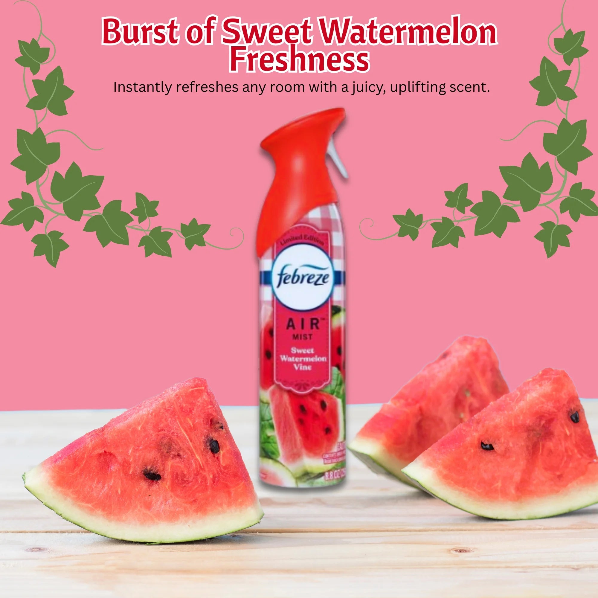 Febreze Air Freshener Spray Sweet Watermelon Vine Scent 8.8Oz 2 Pack Odor - View 2
