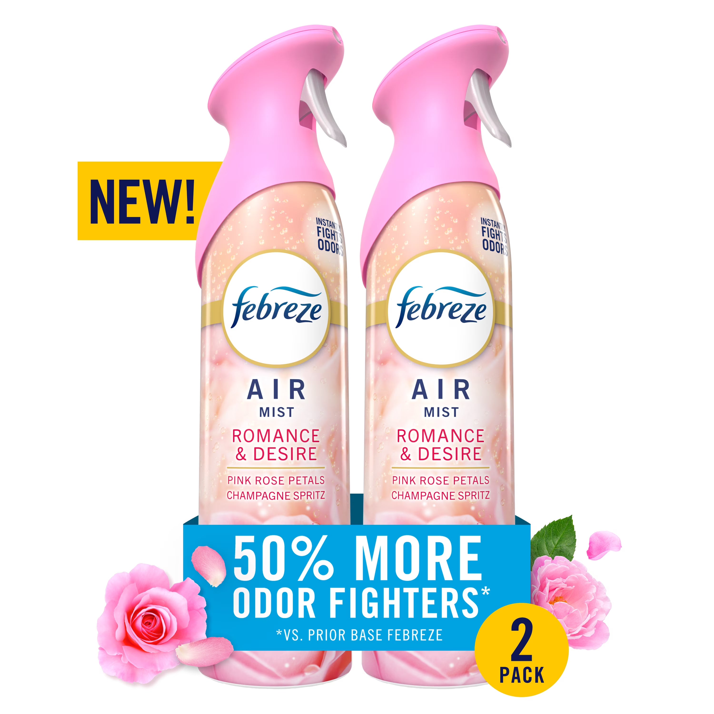 Febreze Air Mist Air Freshener Spray, Romance & Desire Scent, 8.1oz, 2 Count
