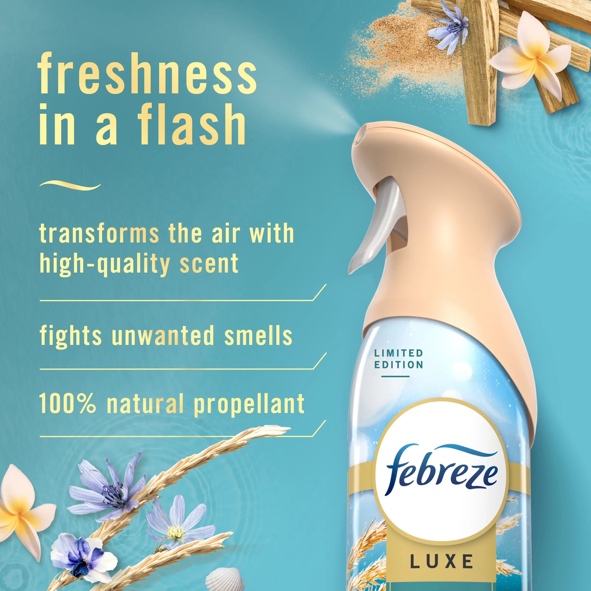 Febreze Air Freshener Spray, Odor-Fighting Room Spray, Warm Ocean Breeze Scent, - View 2
