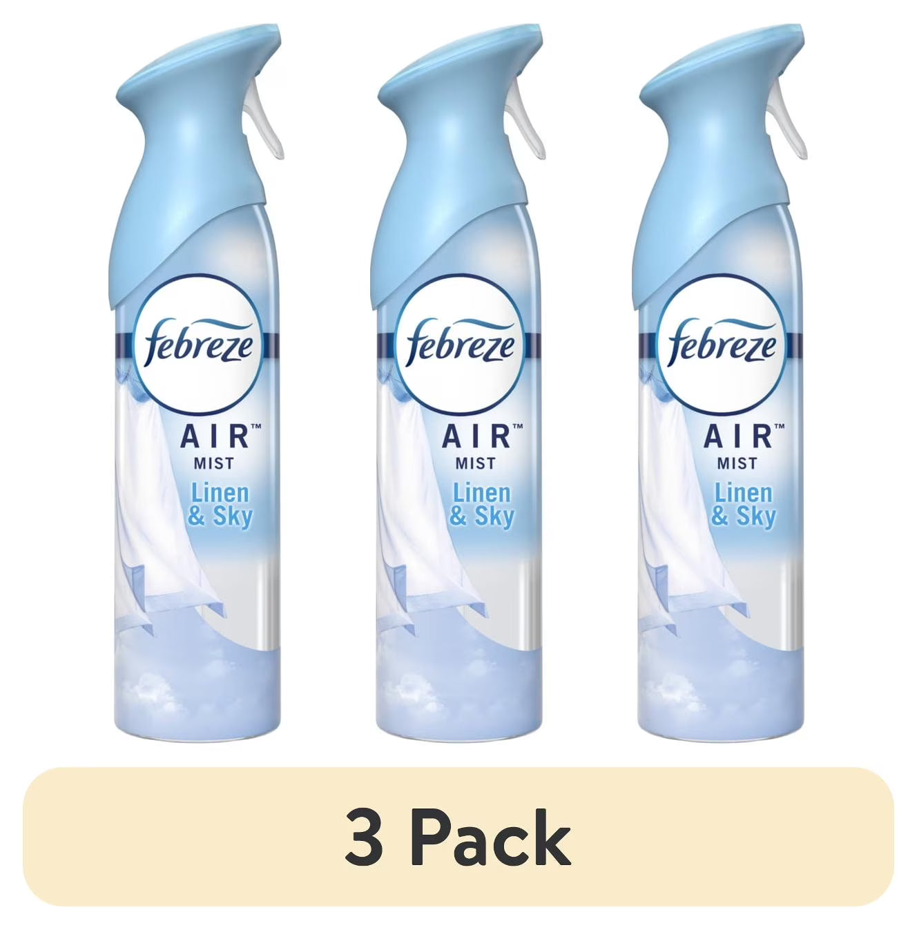 (3 pack) Febreze Air Freshener Spray, Odor-Fighting Room Spray, Linen & Sky, - View 2