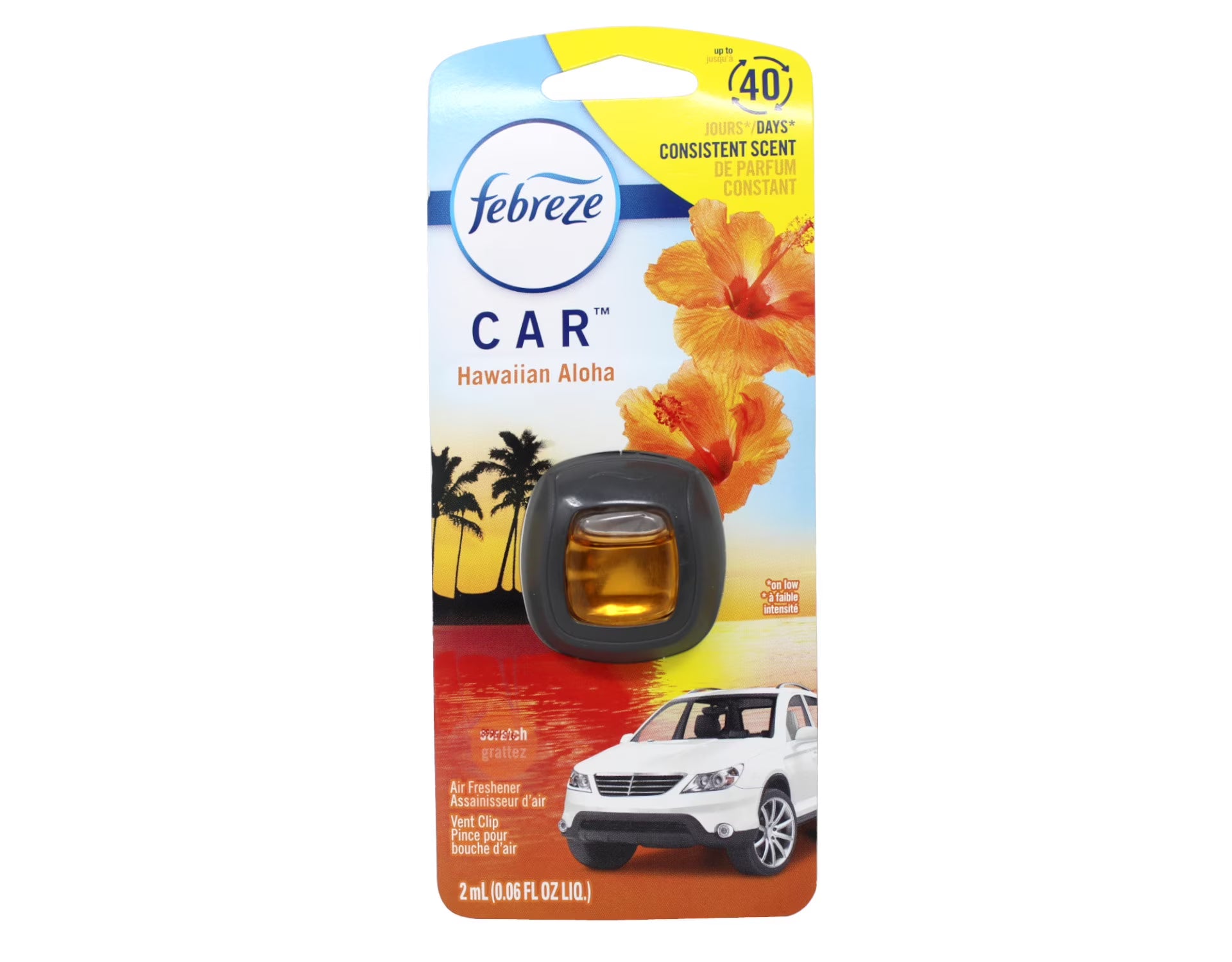 Febreze , Car Vent Clip Hawain Aloha, Count 1 (0.06 oz ) - Auto Air Freshner /