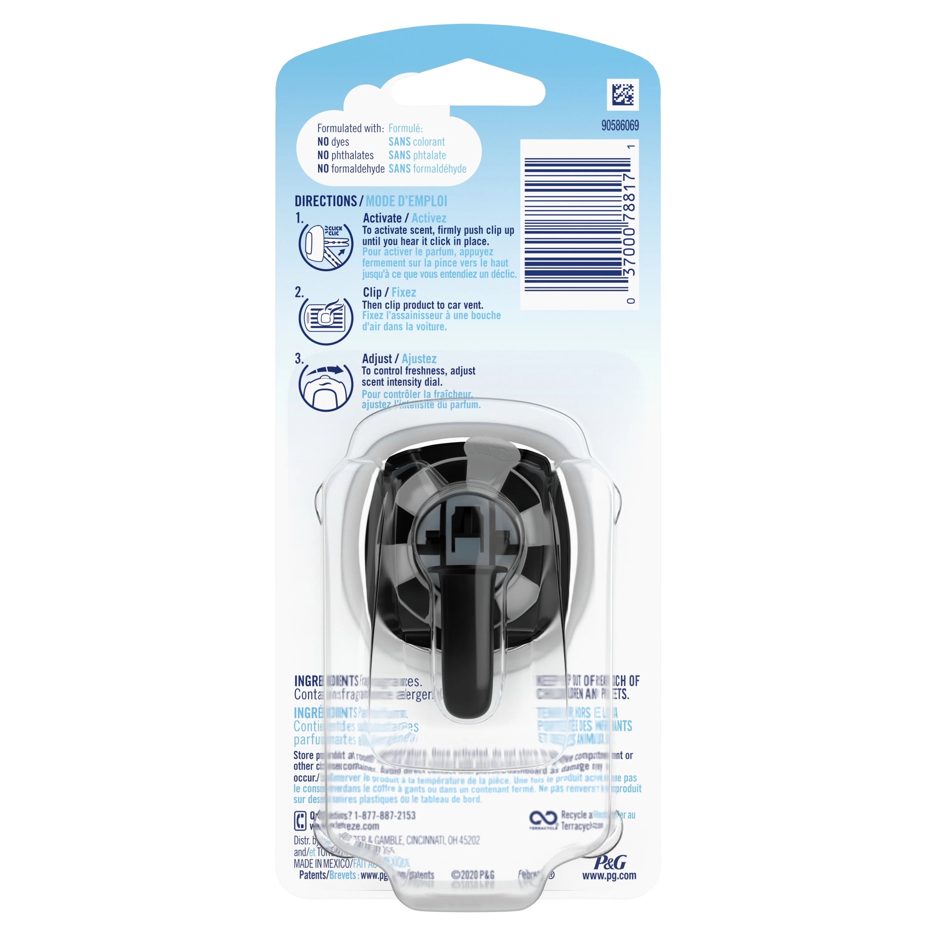 Febreze Car Odor-Fighting Air Freshener Vent Clip, Original Old Spice Scent, 1 - View 2