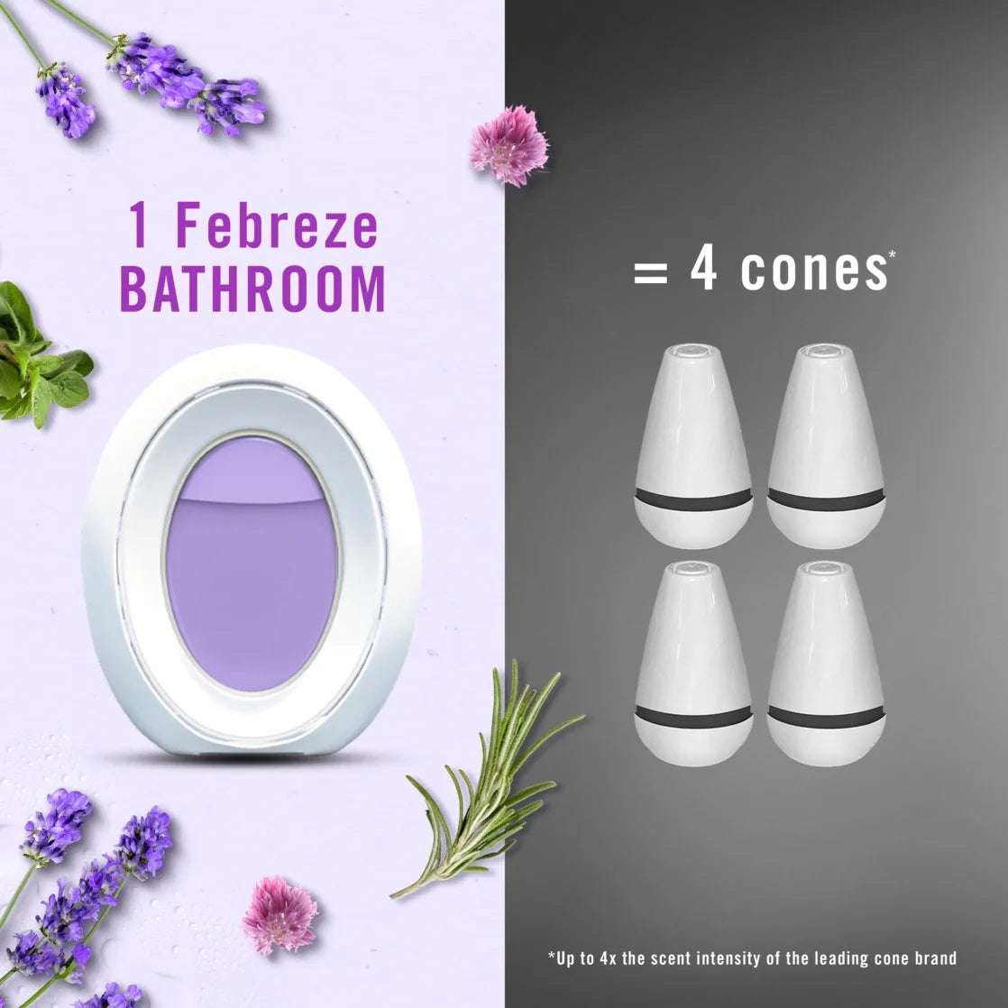 Febreze Bathroom Air Freshener, Odor-Fighting, Lavender, 1ct - View 5