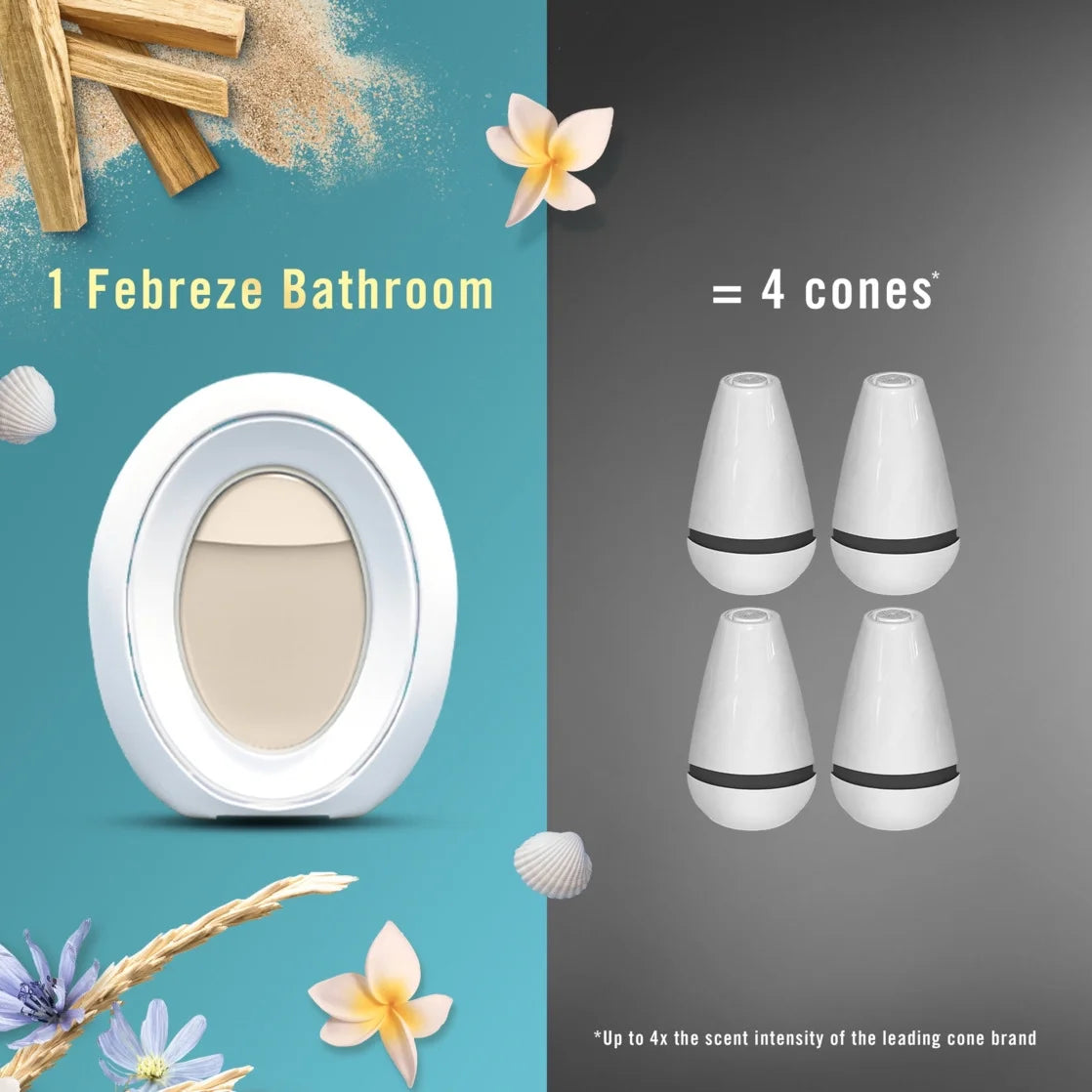 Febreze Bathroom Air Freshener, Small Spaces Odor-Fighting, Warm Ocean Breeze - View 5