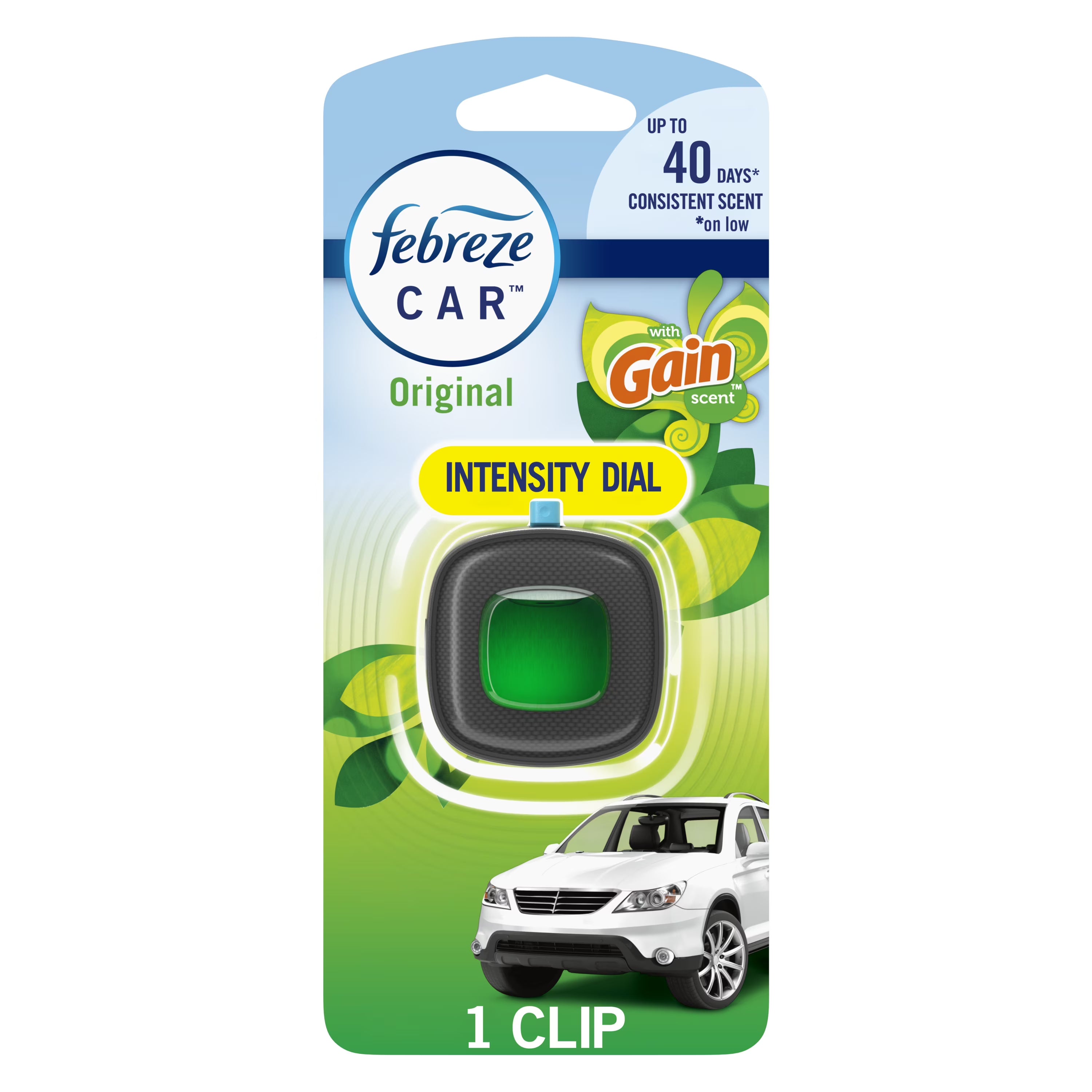 Febreze Car Odor-Fighting Car Freshener Vent Clip Gain Original Scent, .06 fl