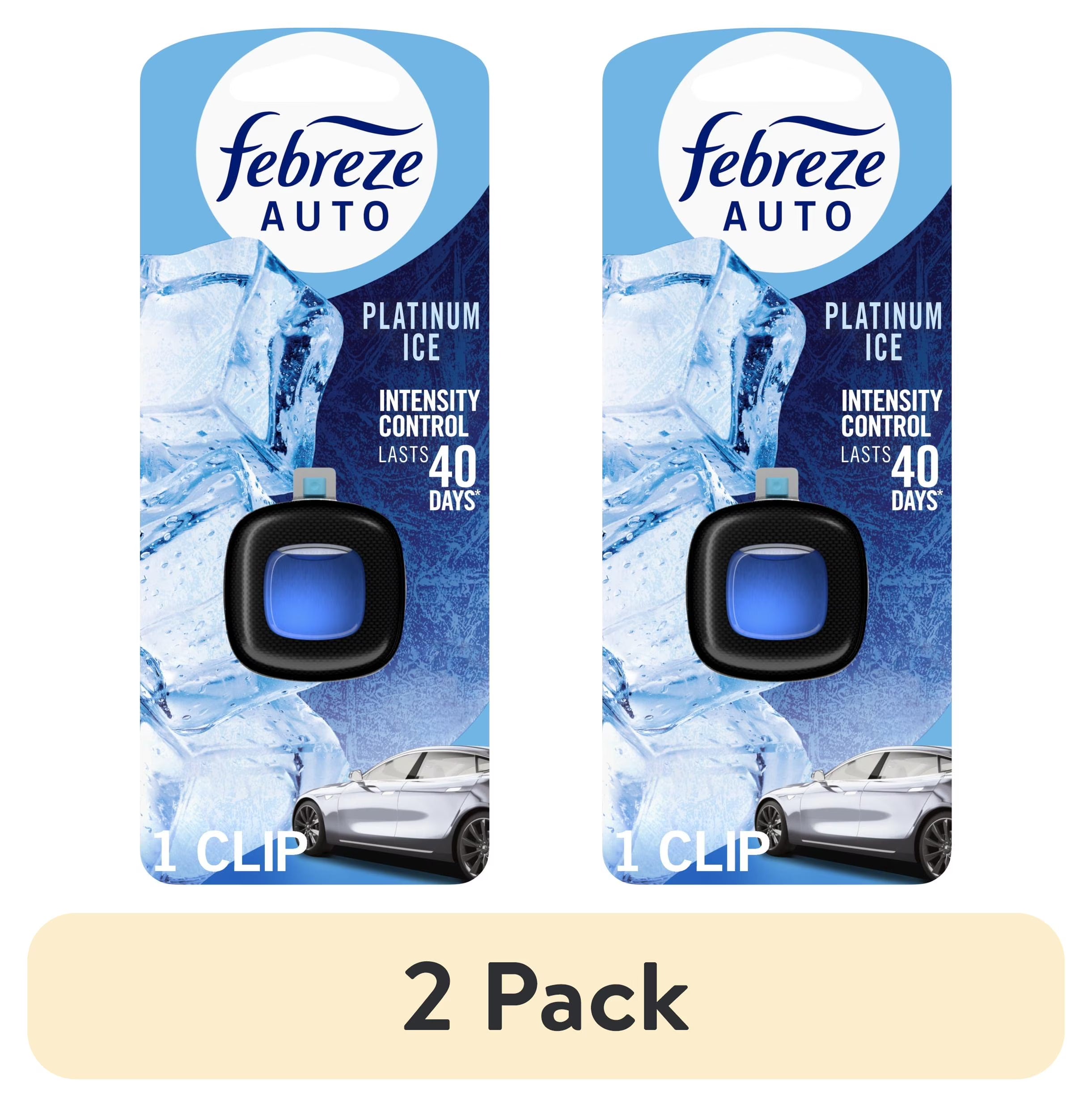 Febreze AUTO Car Air Freshener, Odor-Fighting Car Vent Clip, Platinum Ice - View 2