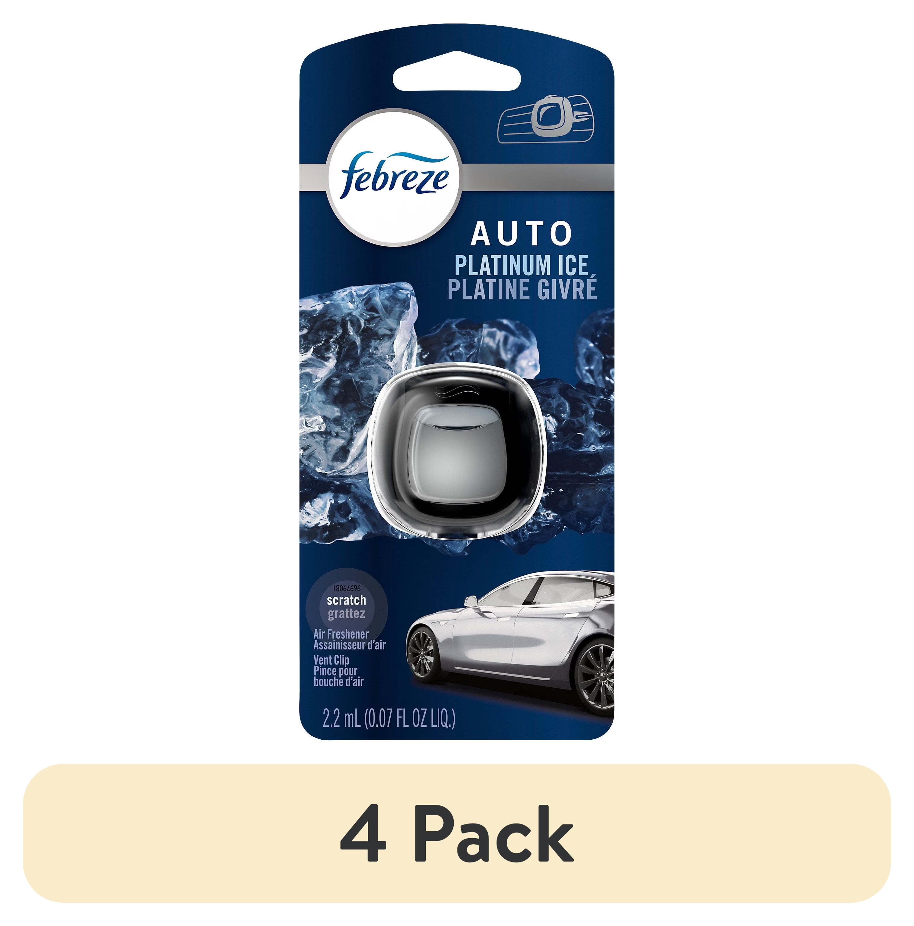 Febreze AUTO Car Air Freshener, Odor-Fighting Car Vent Clip, Platinum Ice - View 3