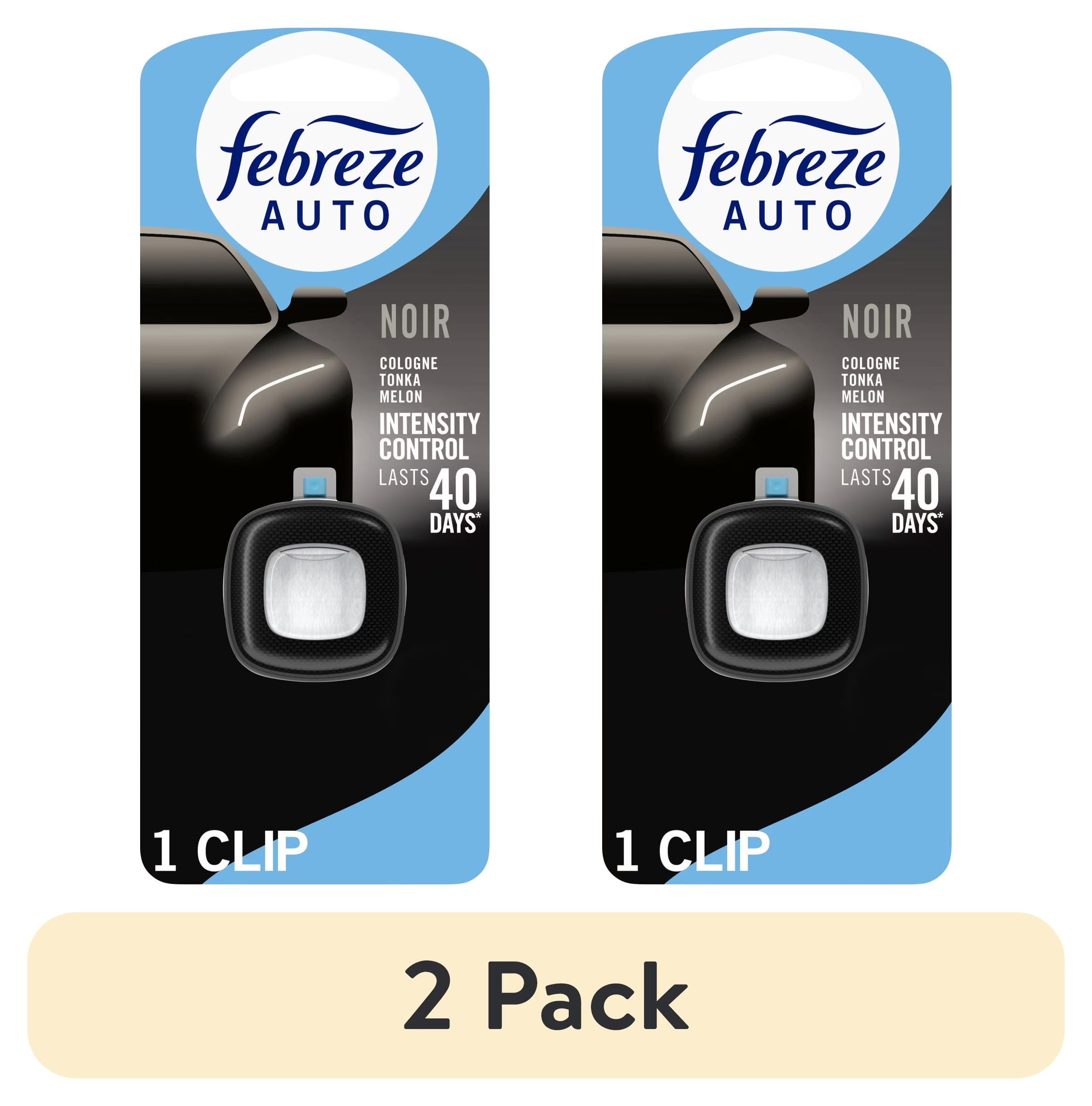 Febreze AUTO Car Air Freshener, Odor-Fighting Car Vent Clip, Noir - View 2