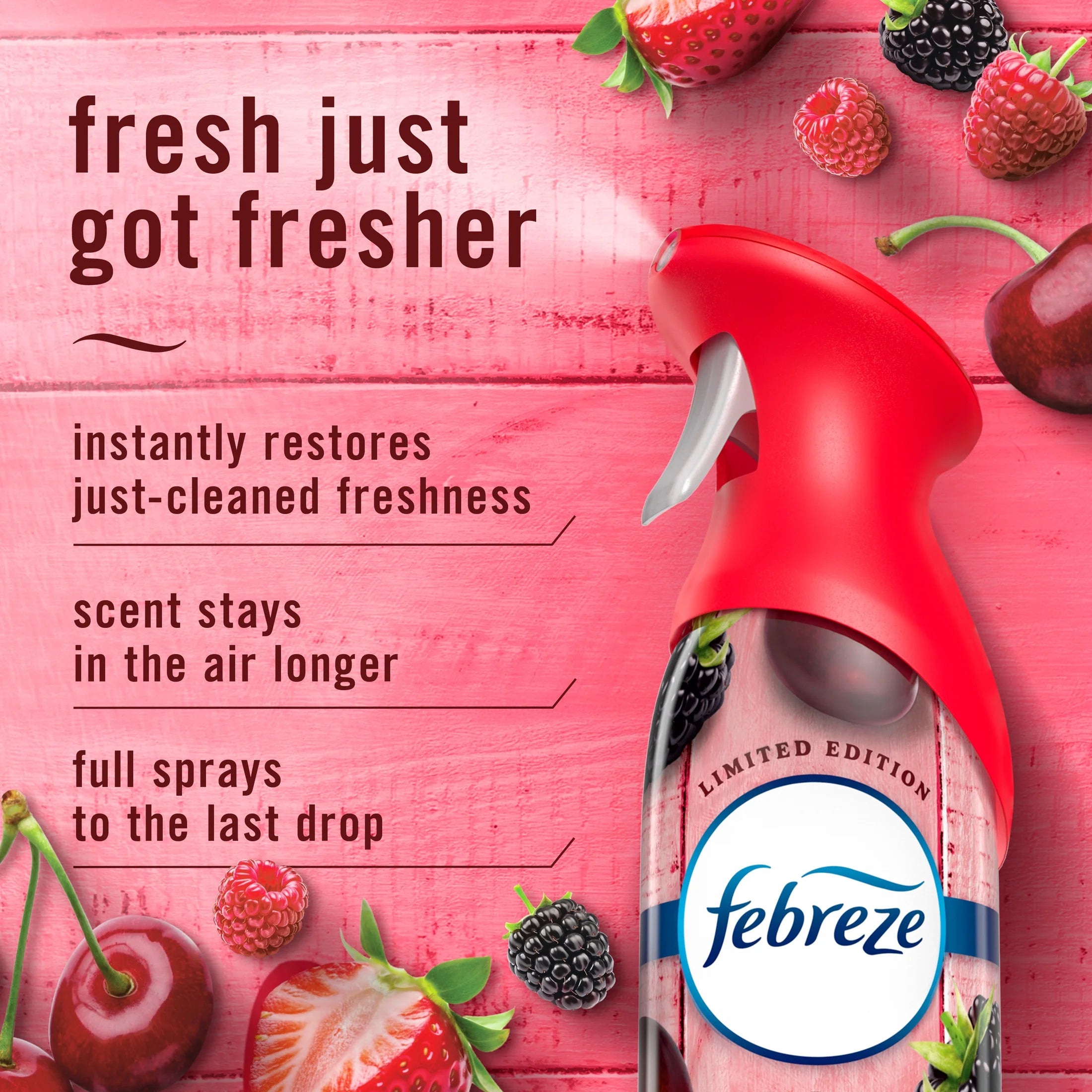 Febreze Air Mist Air Freshener Spray with Cherries & Berries Scent, 8.1 oz - View 3