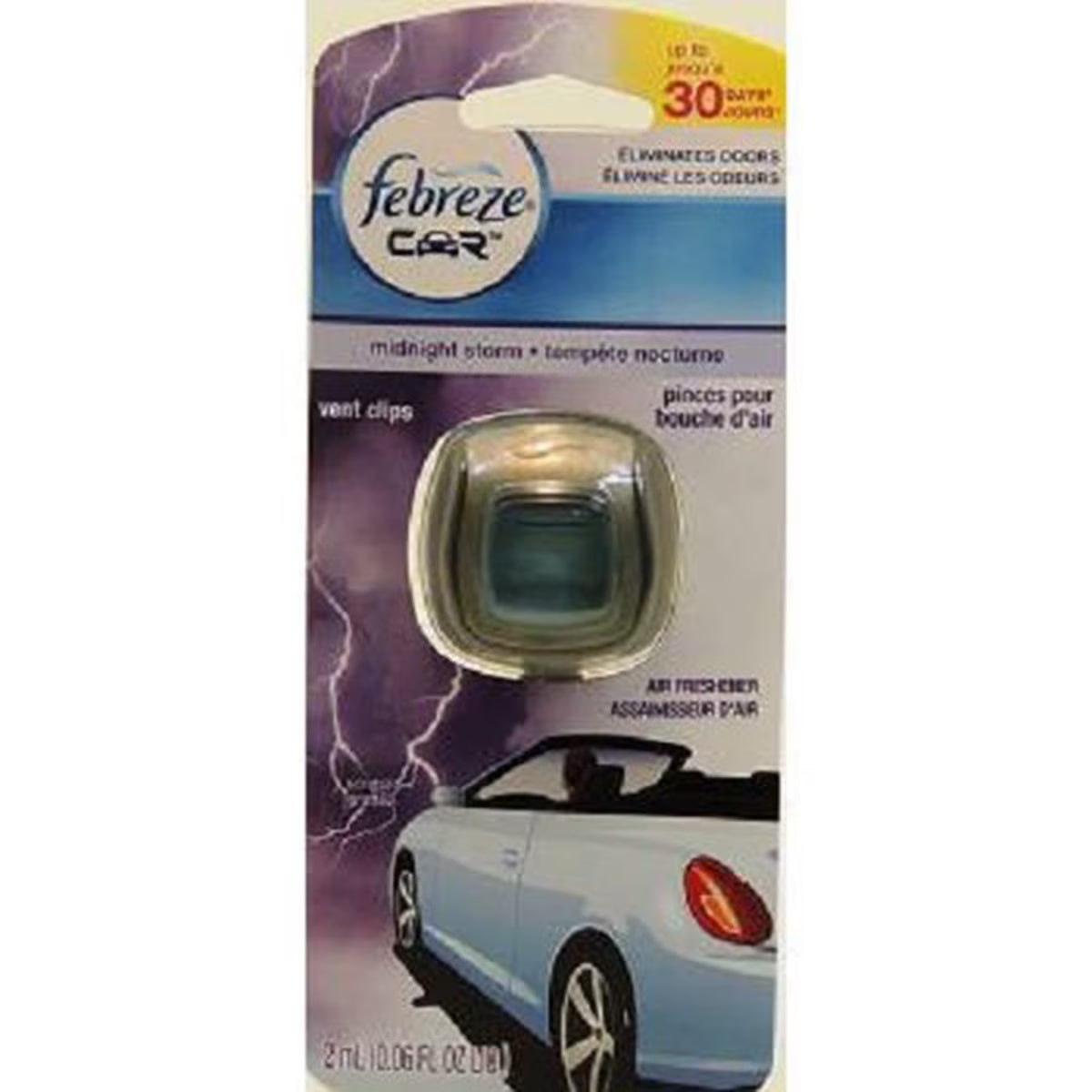 Febreze , Car Vent Clip Midnight Storm, Count 1 (0.06 oz ) - Auto Air Freshner