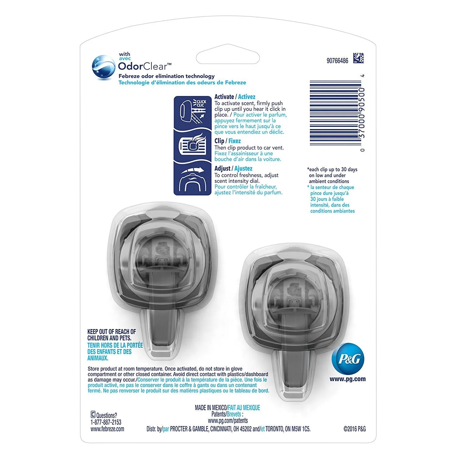 Febreze Car Odor-Eliminating Air Freshener, Gain Island Fresh, 2 Ct - View 2