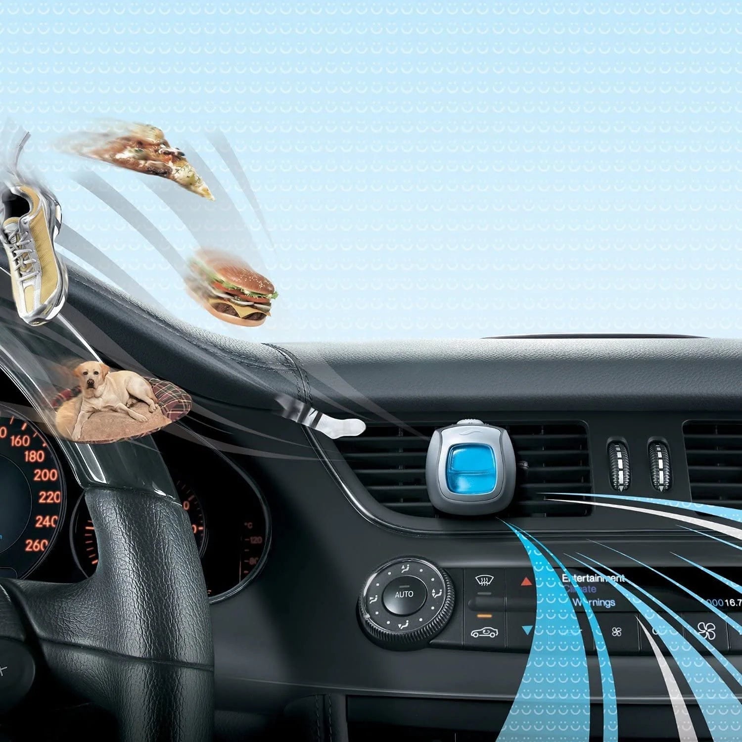 Febreze Car Vent Clip Air Freshener, Odor Eliminator for Strong Odors, Up to 30 - View 2